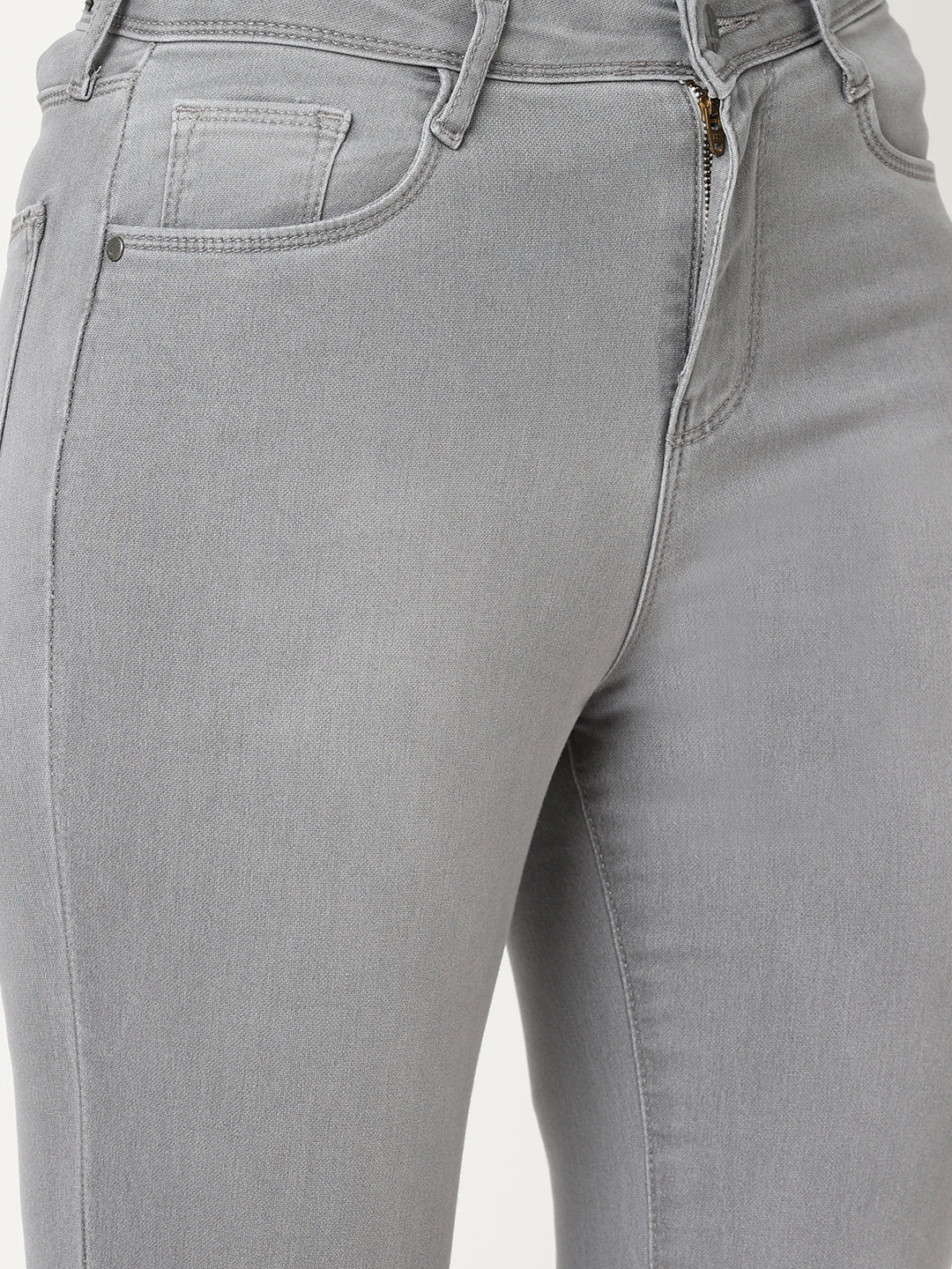 Women Grey High-Rise Flare Jeans
