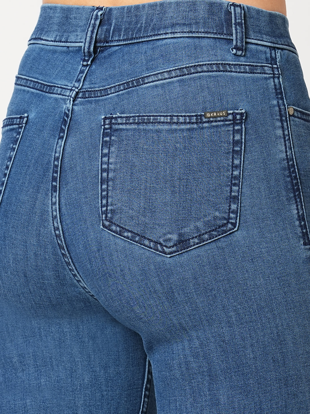 Women Blue High-Rise Straight Fit Jeans