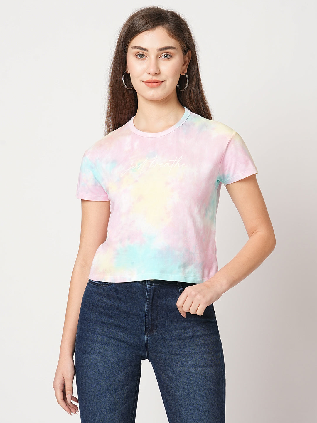 Women Multi Tie & Dye Graphic Slim Tees