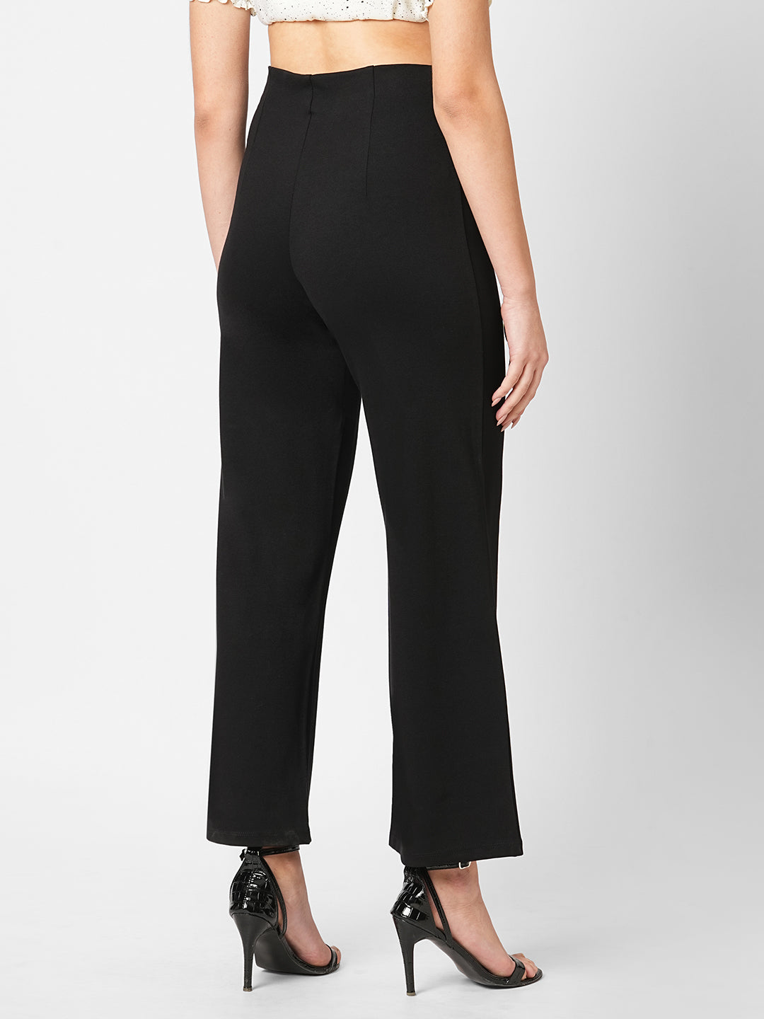 Women Black High-Rise Skinny Treggings