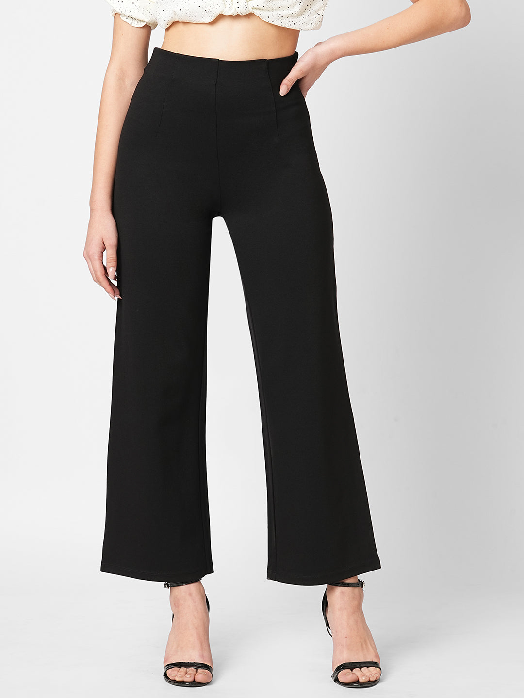 Women Black High-Rise Skinny Treggings
