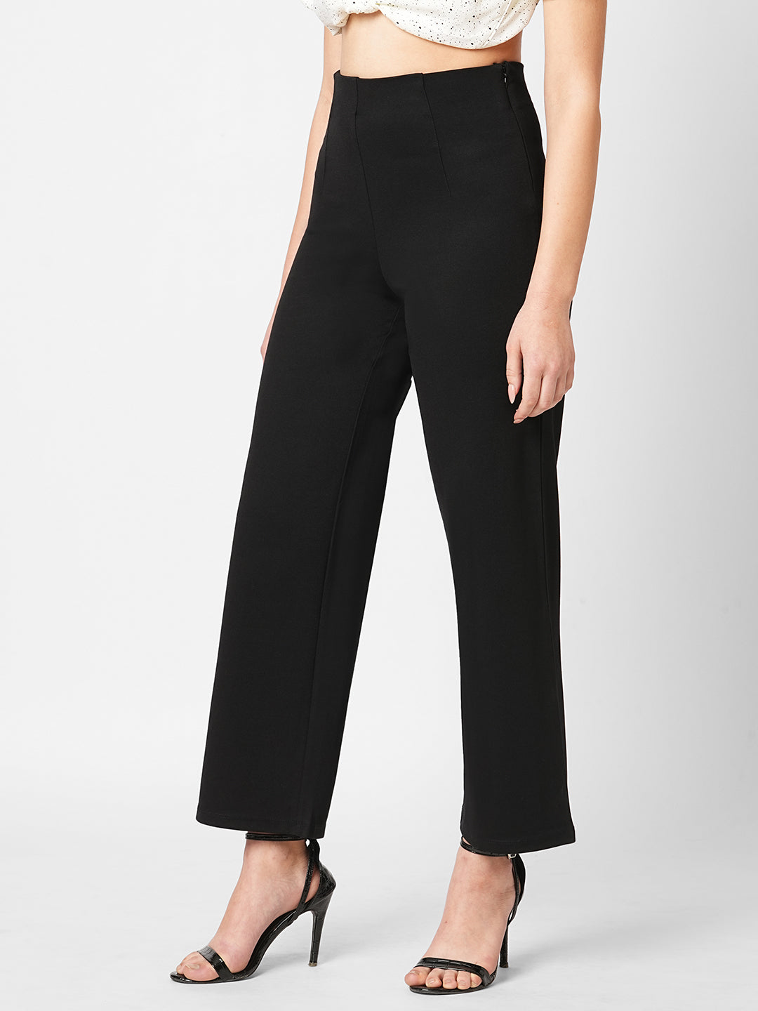 Women Black High-Rise Skinny Treggings