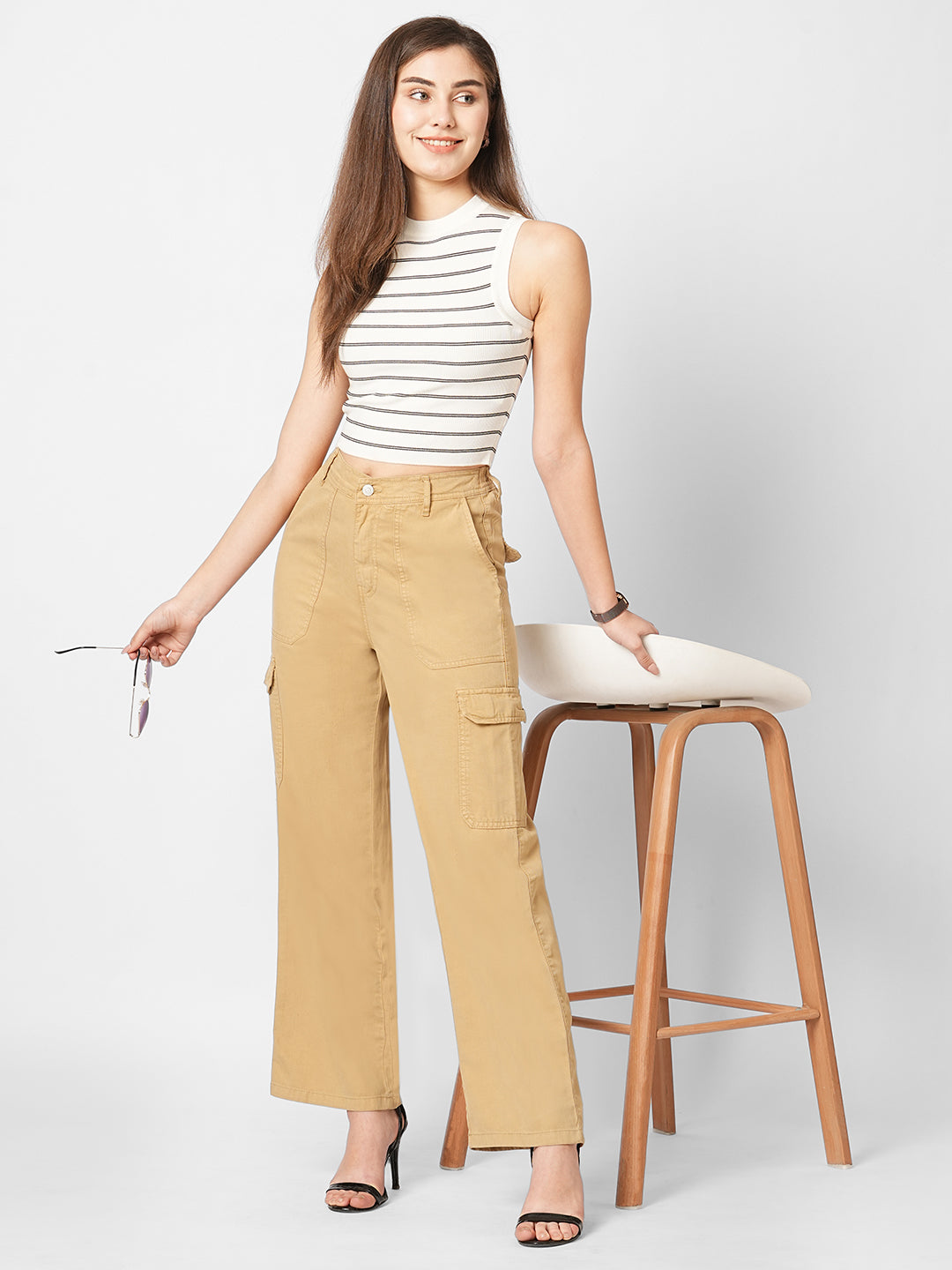 Women Black/White Flat Knit Top