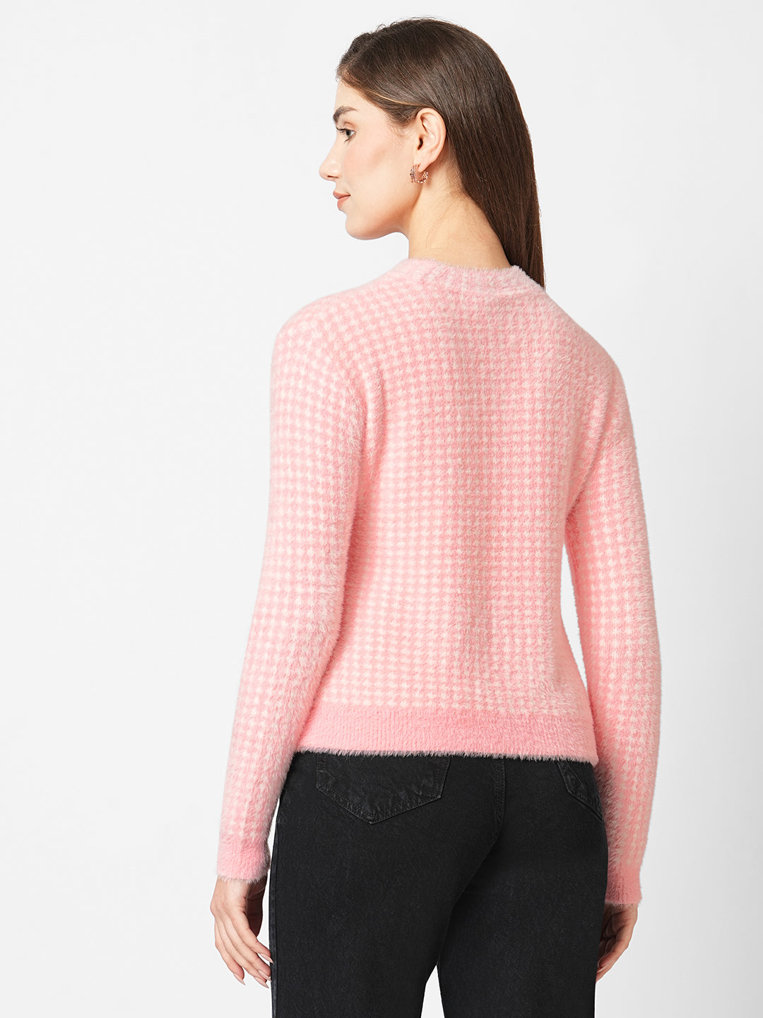 Women Woven Slim Fit Sweater