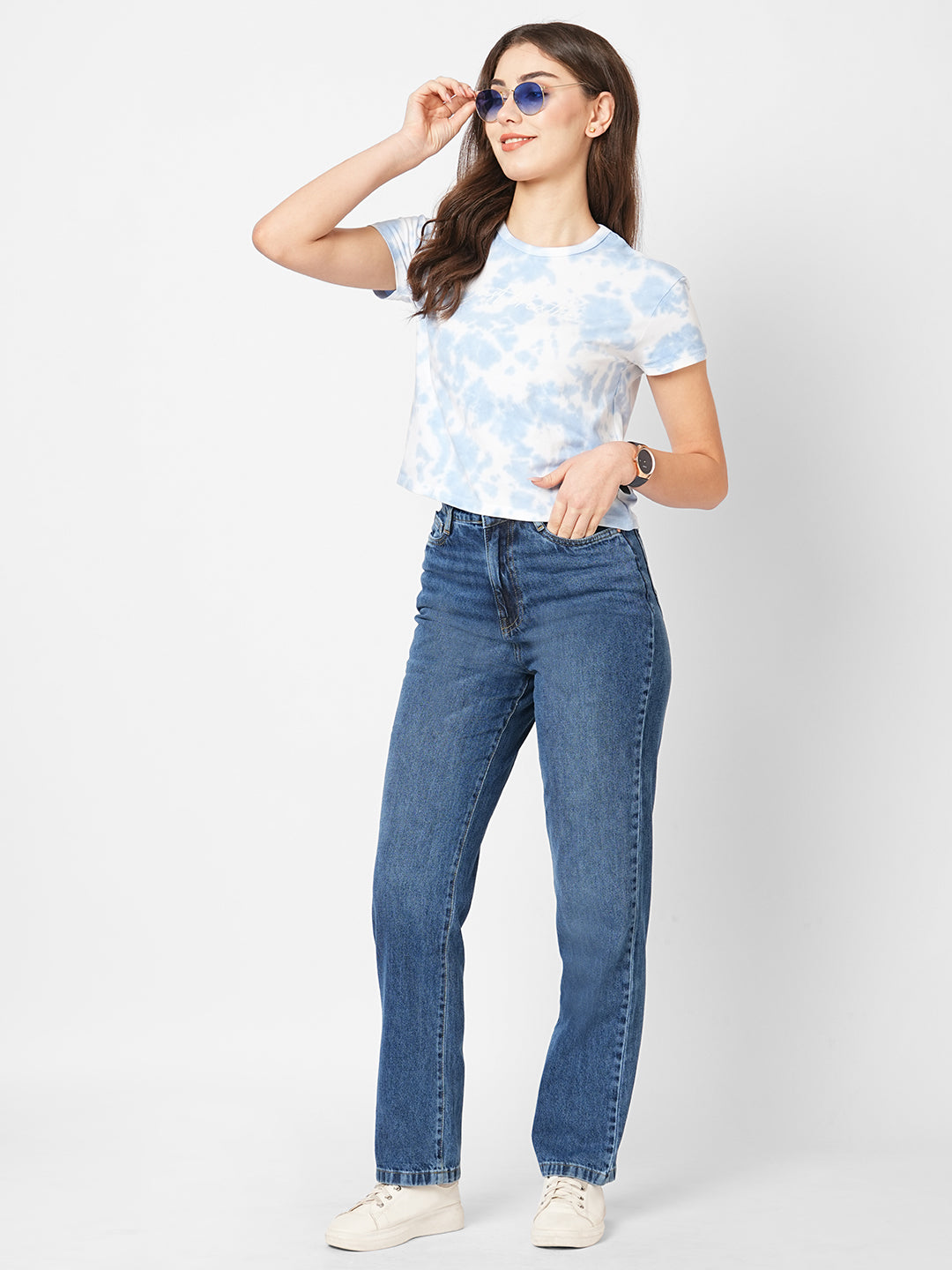 Women Blue Relax Straight Fit Jeans
