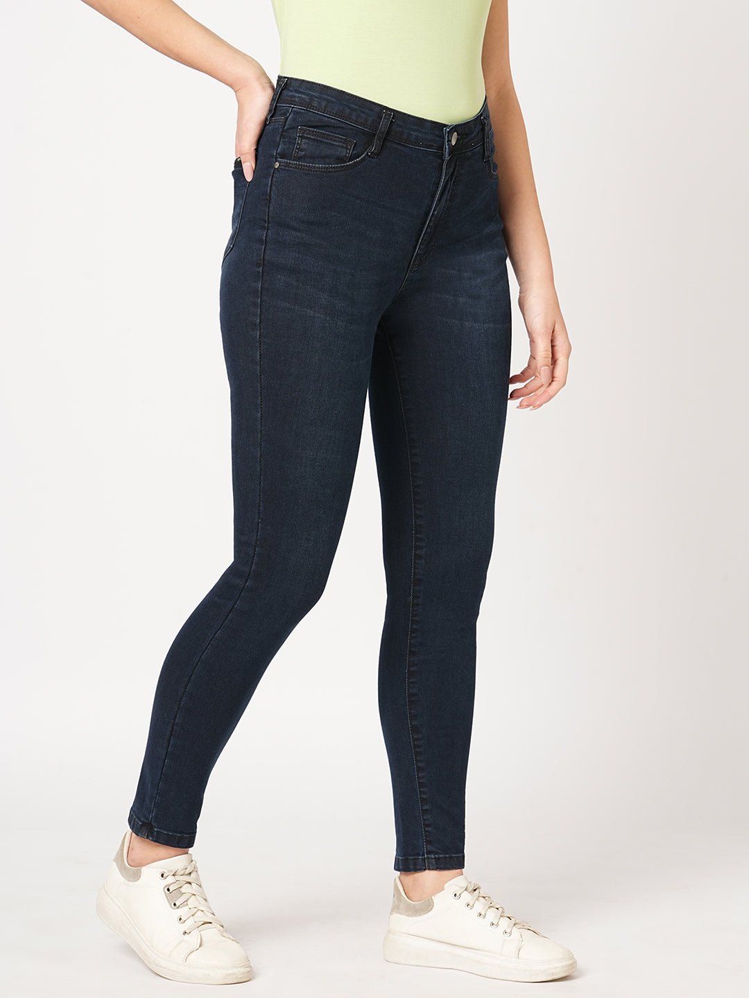 Women Carbon Black High-Rise Skinny Jeans