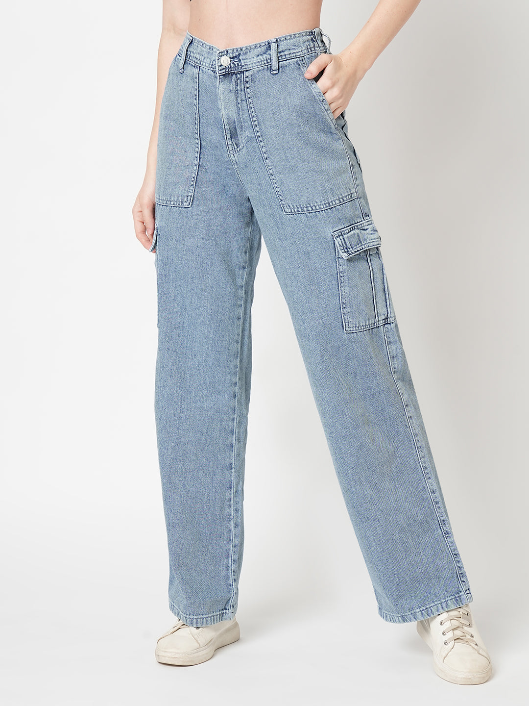 Women Light Blue Cargo