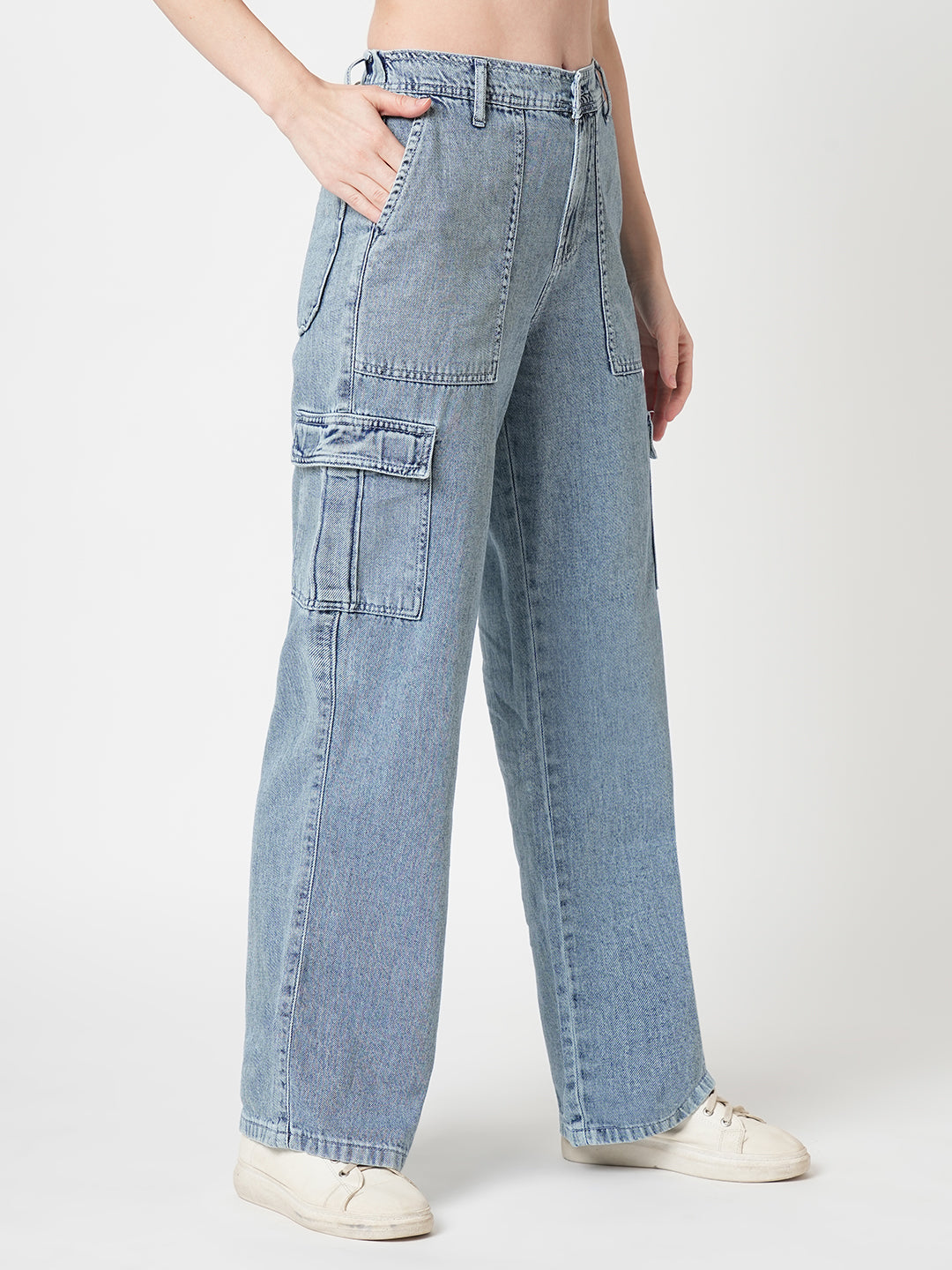 Women Light Blue Cargo