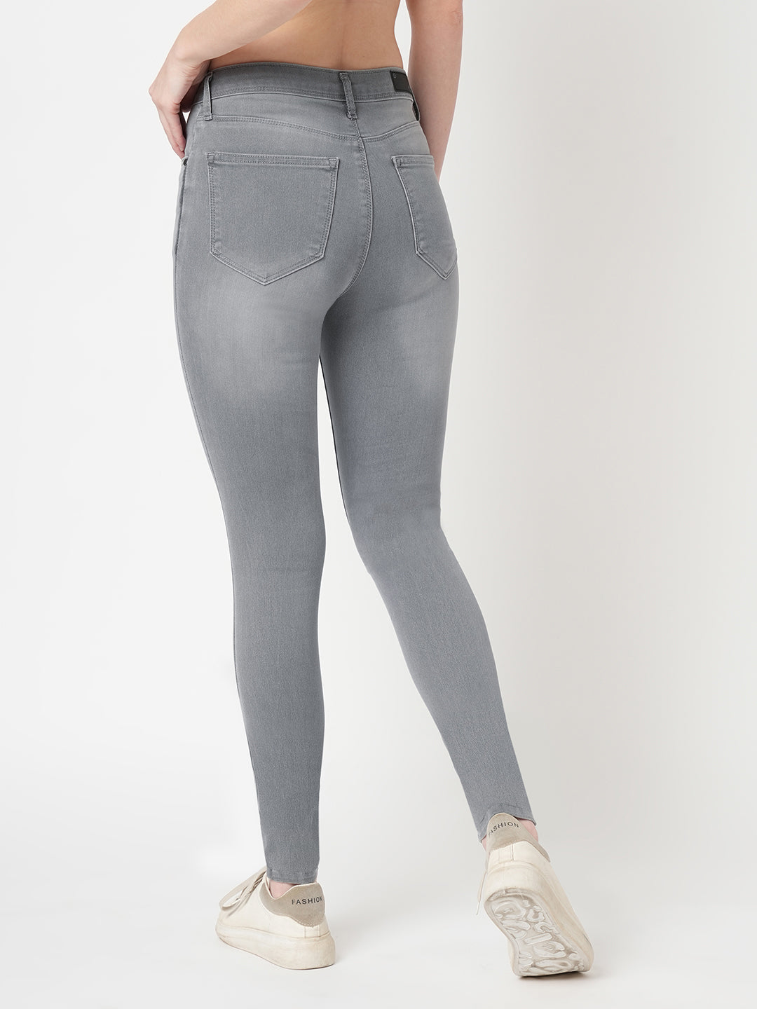 Women Grey High-Rise Skinny Jeans