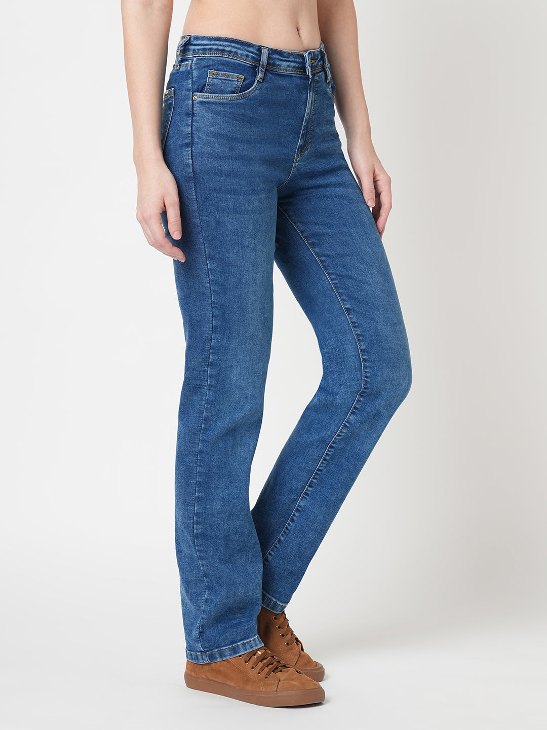 Women High-Rise Slim Straight Fit Jeans