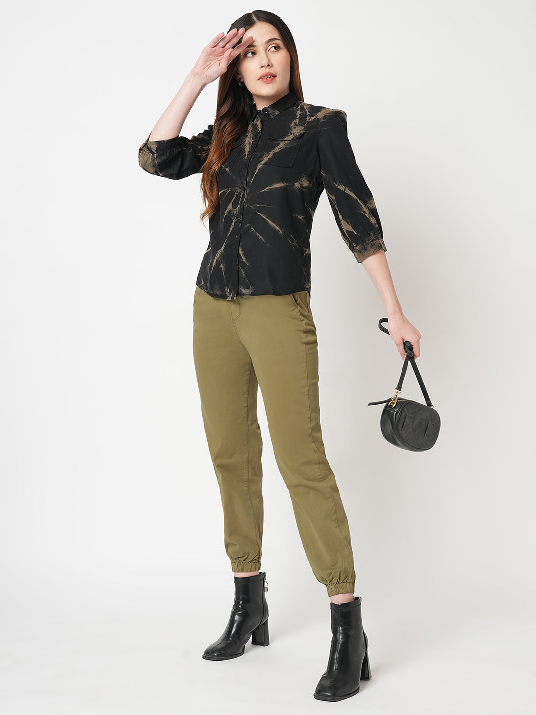 Women Olive High-Rise Jogger