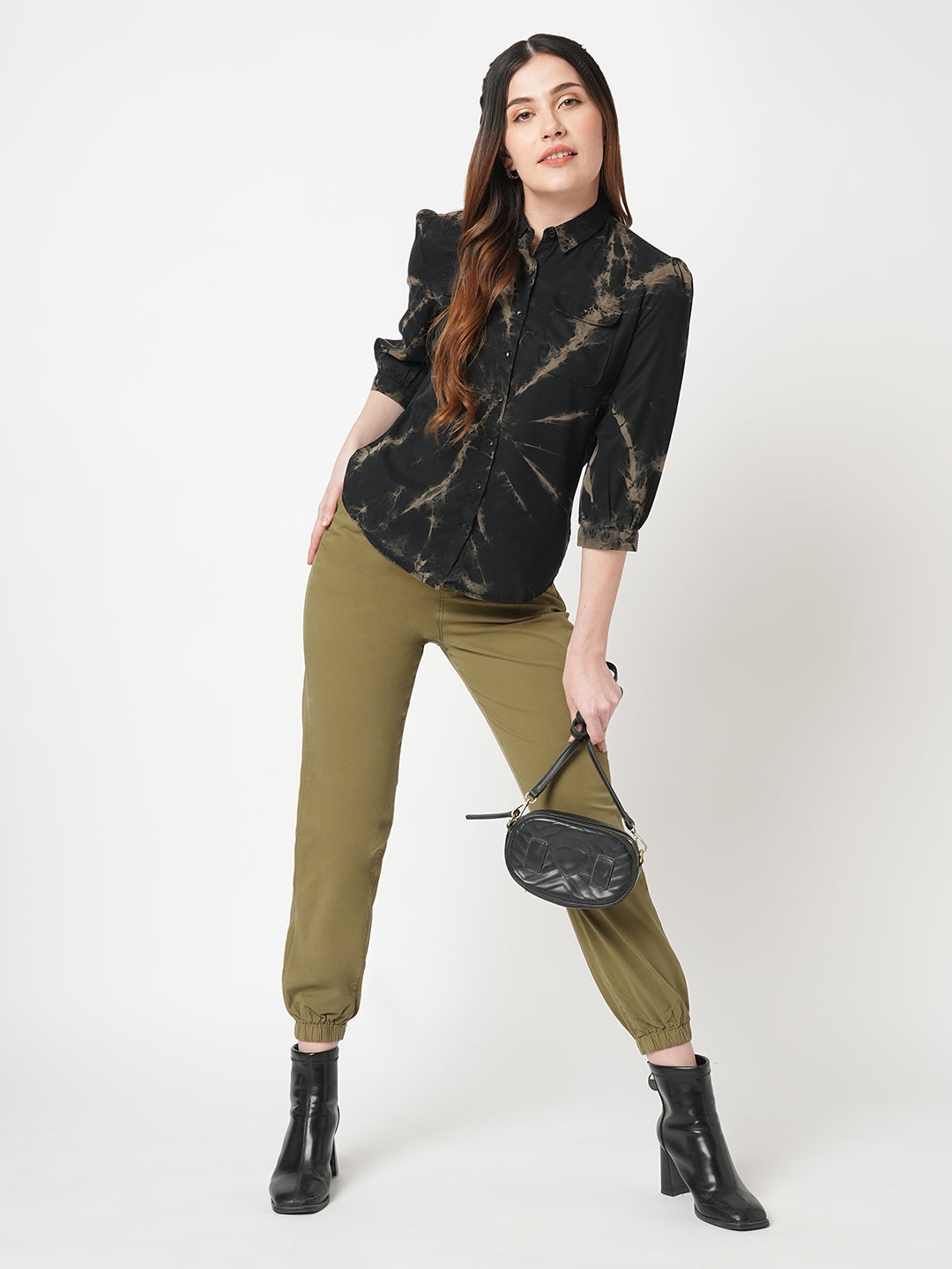 Women Olive High-Rise Jogger