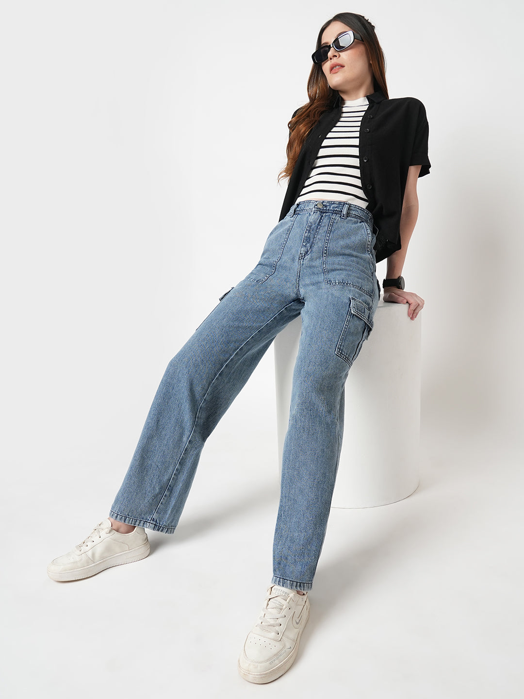 Women Blue Cargo