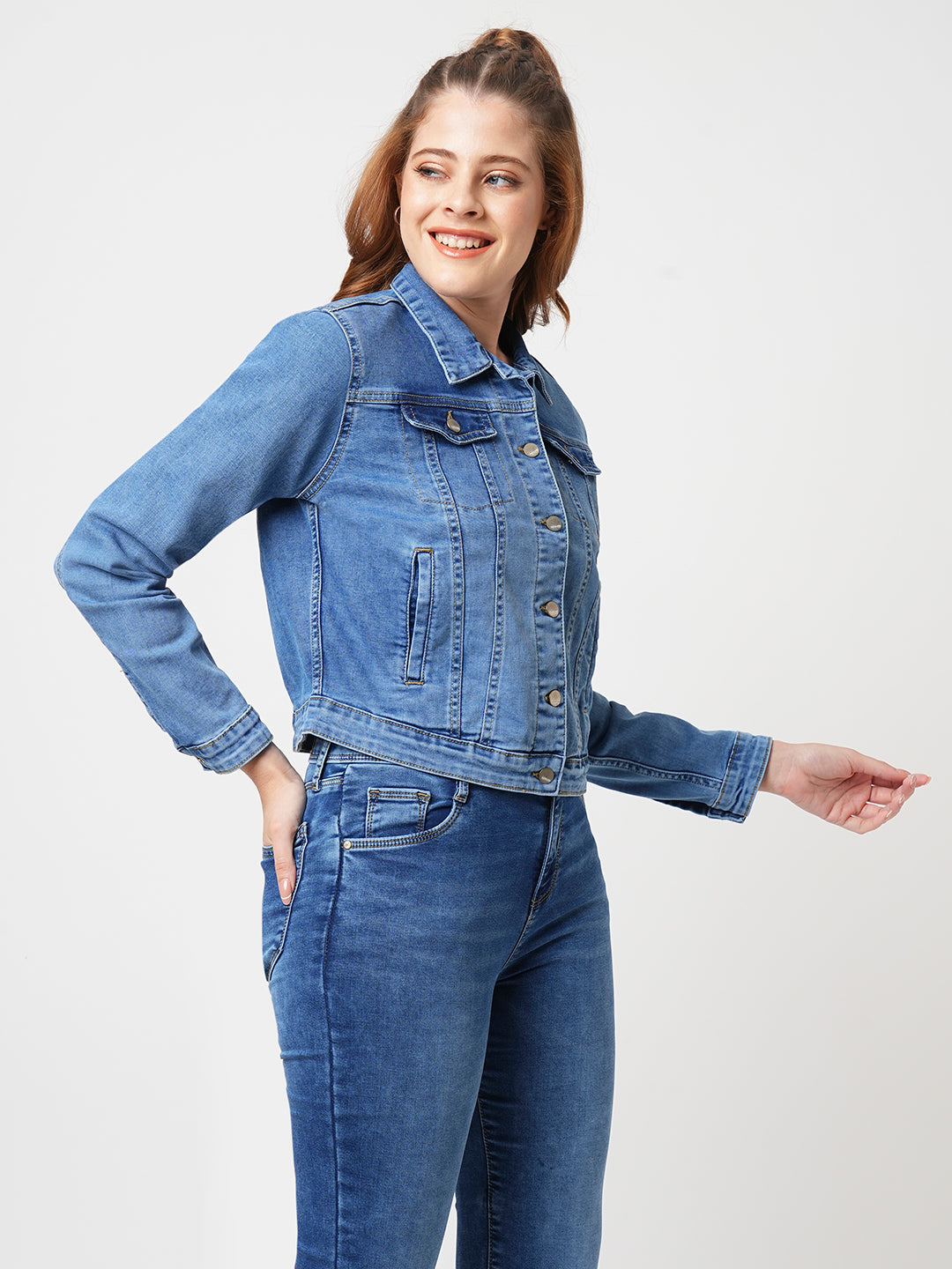 Women Blue Denim Jacket