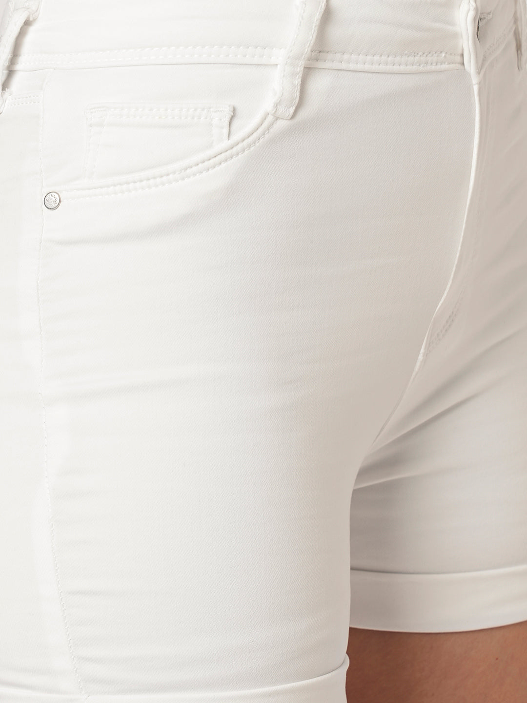 Women White Mid-Rise Shorts