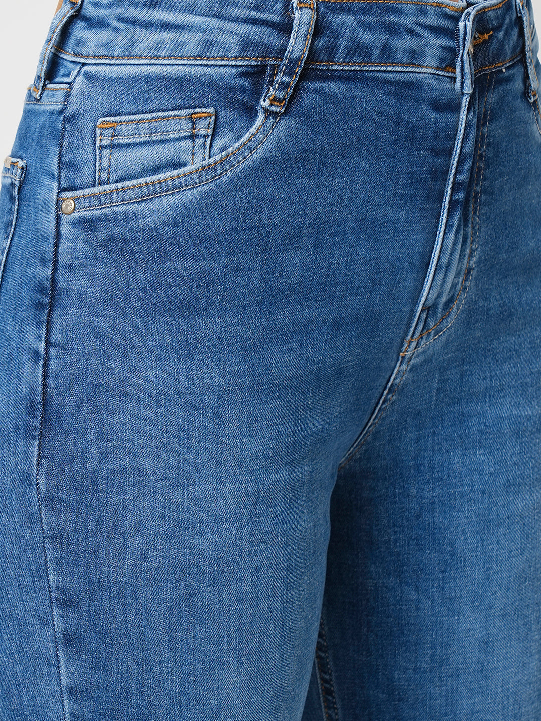 Women Blue High-Rise Relax Straight Fit Jeans