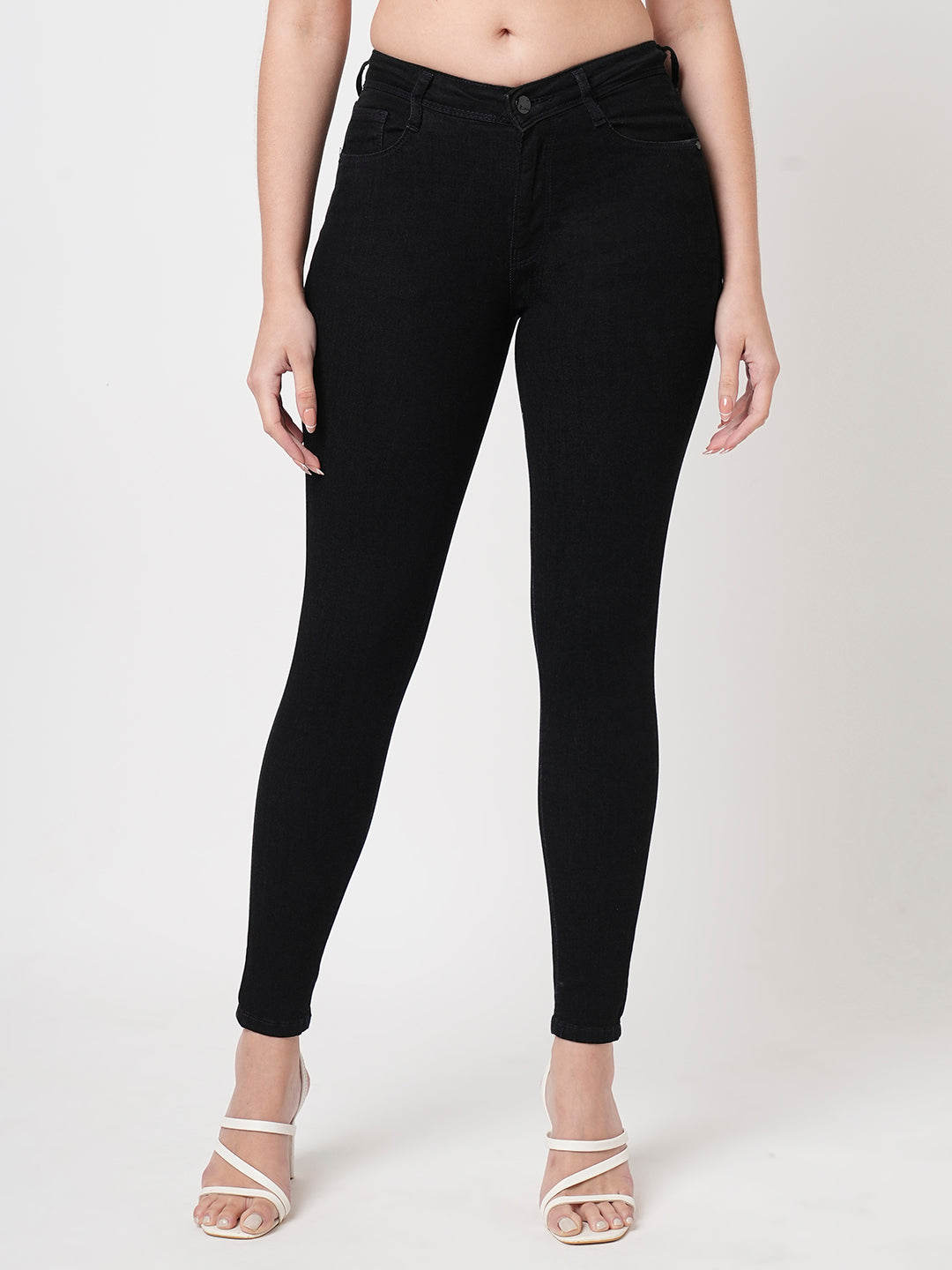 Women Black High-Rise Skinny Jeans