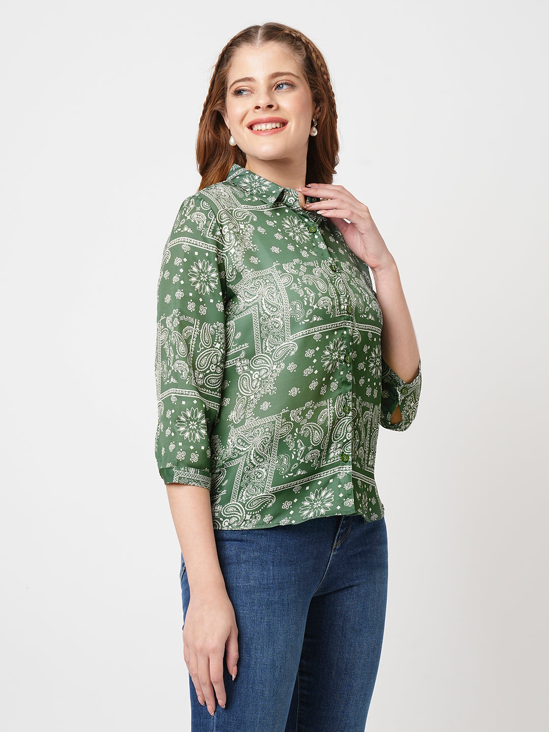 Women Bandana Printed Shirt