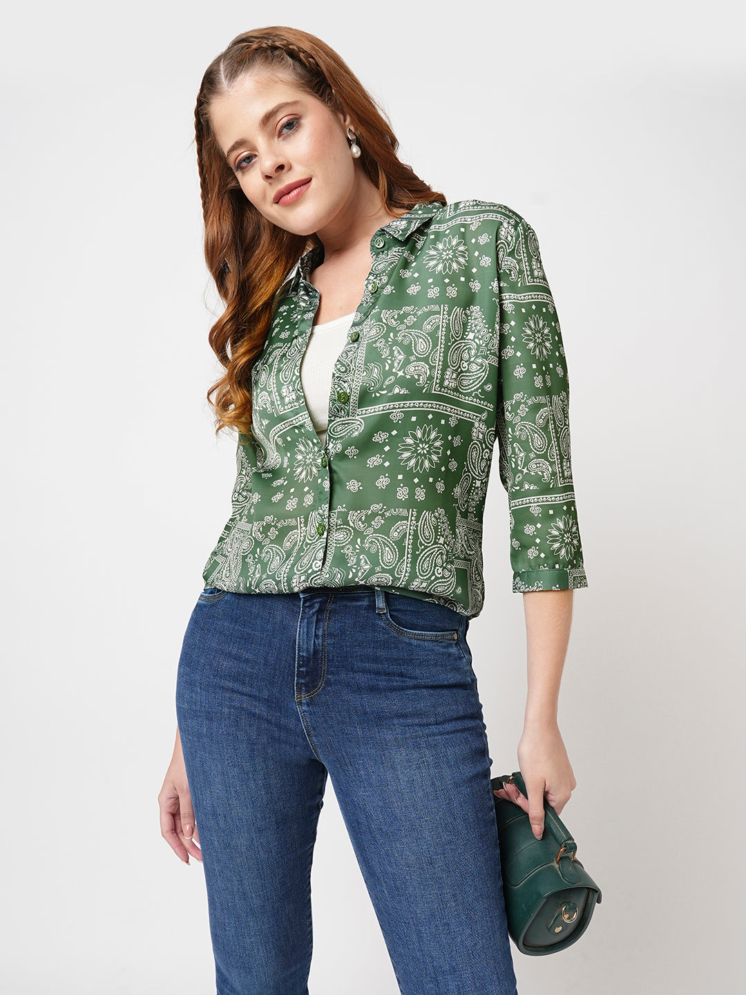 Women Bandana Printed Shirt