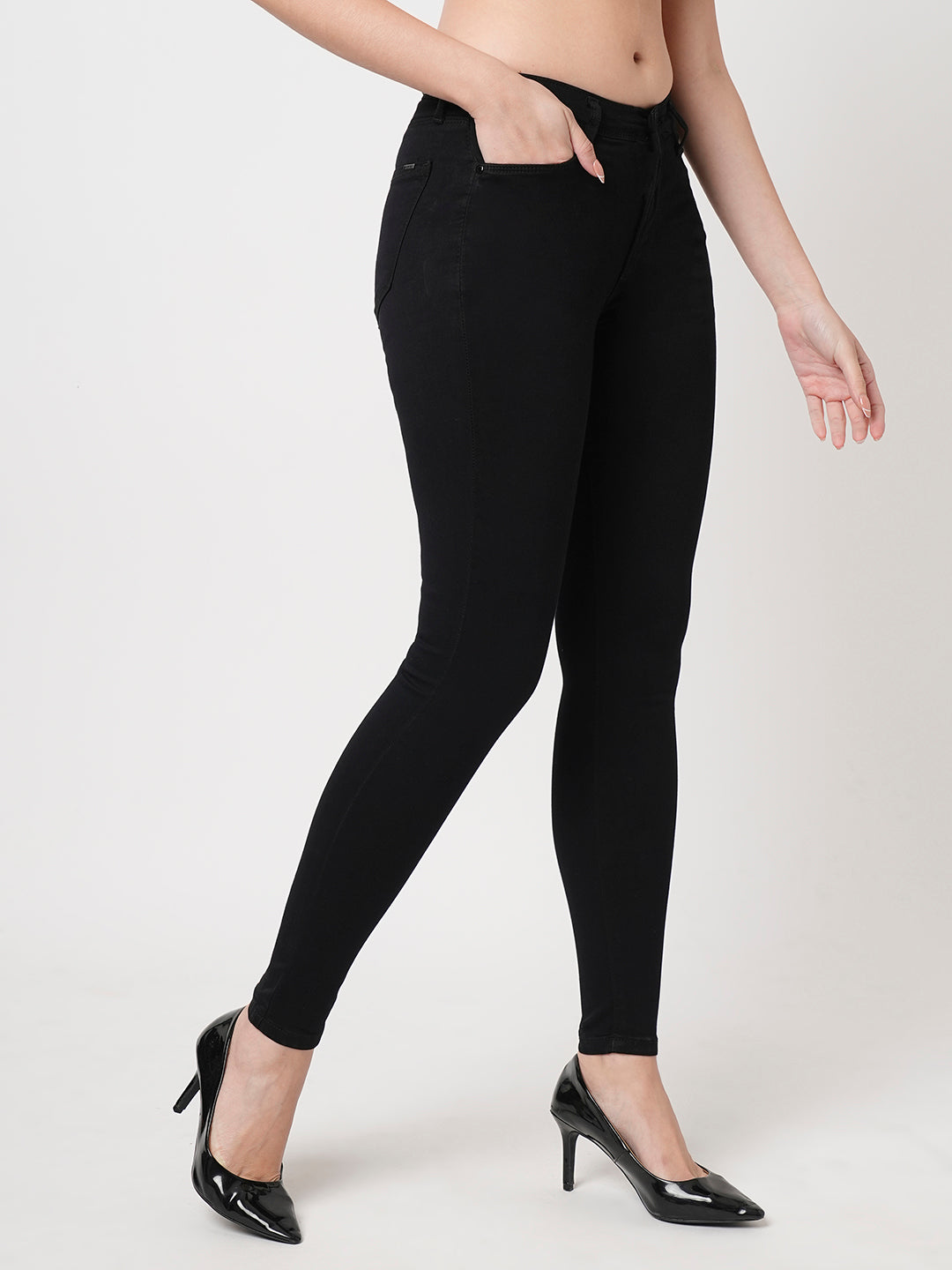 Women Black High-Rise Skinny Jeans