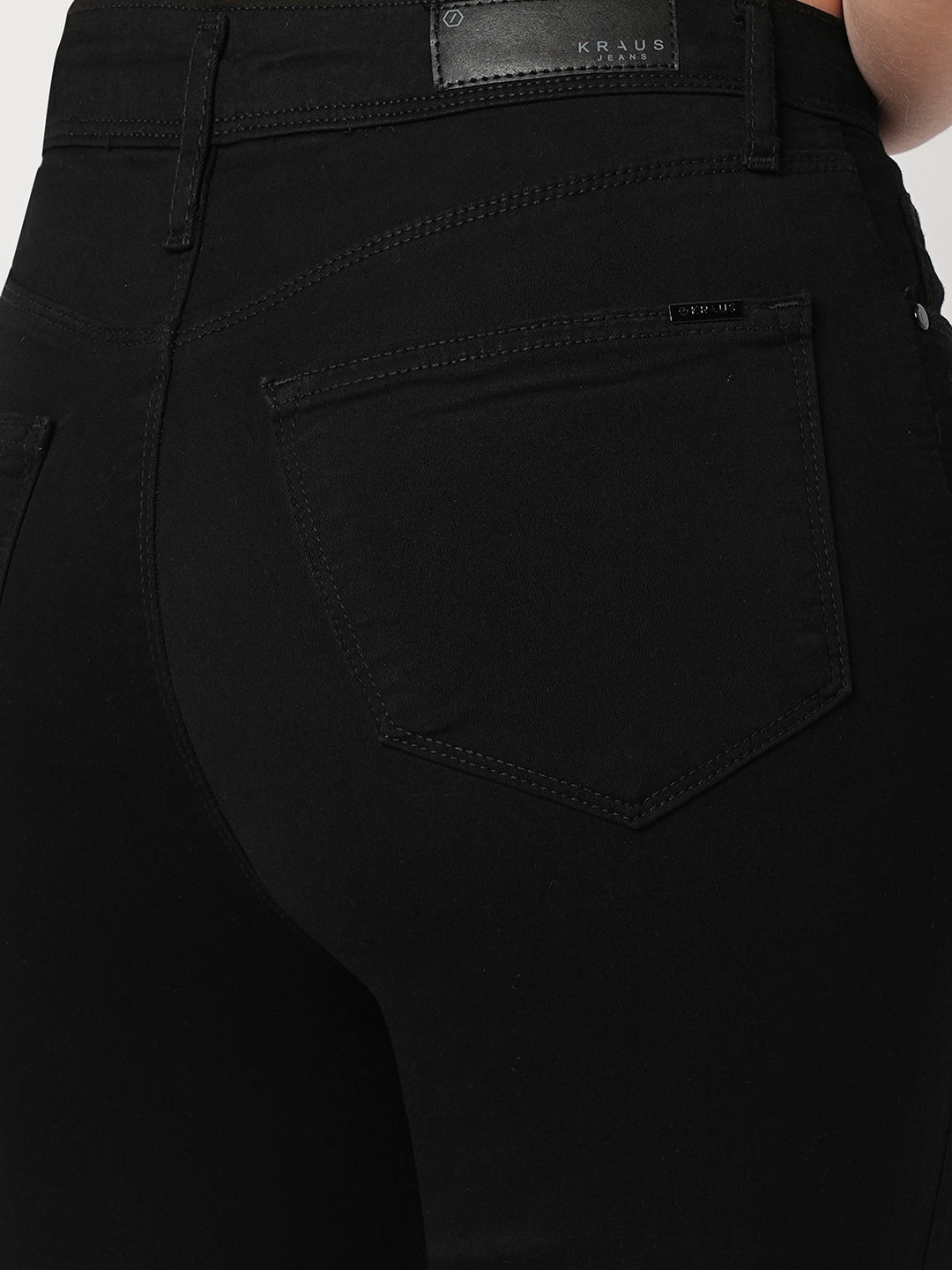 Women Black High-Rise Flare Jeans