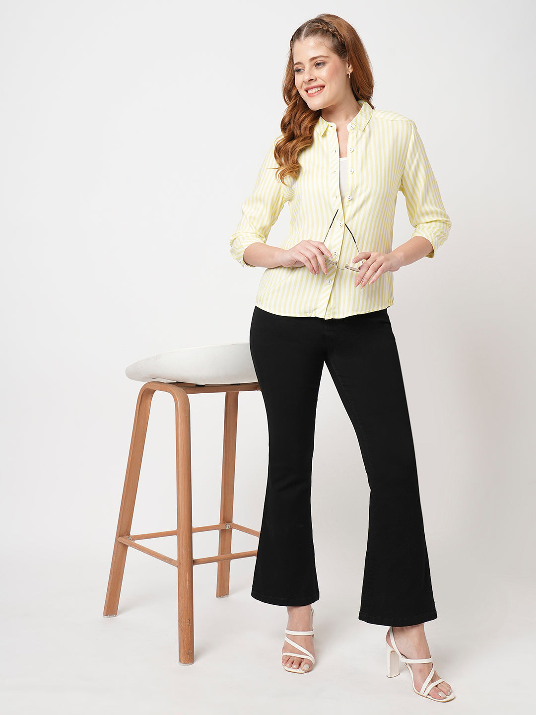 Women Black High-Rise Flare Jeans