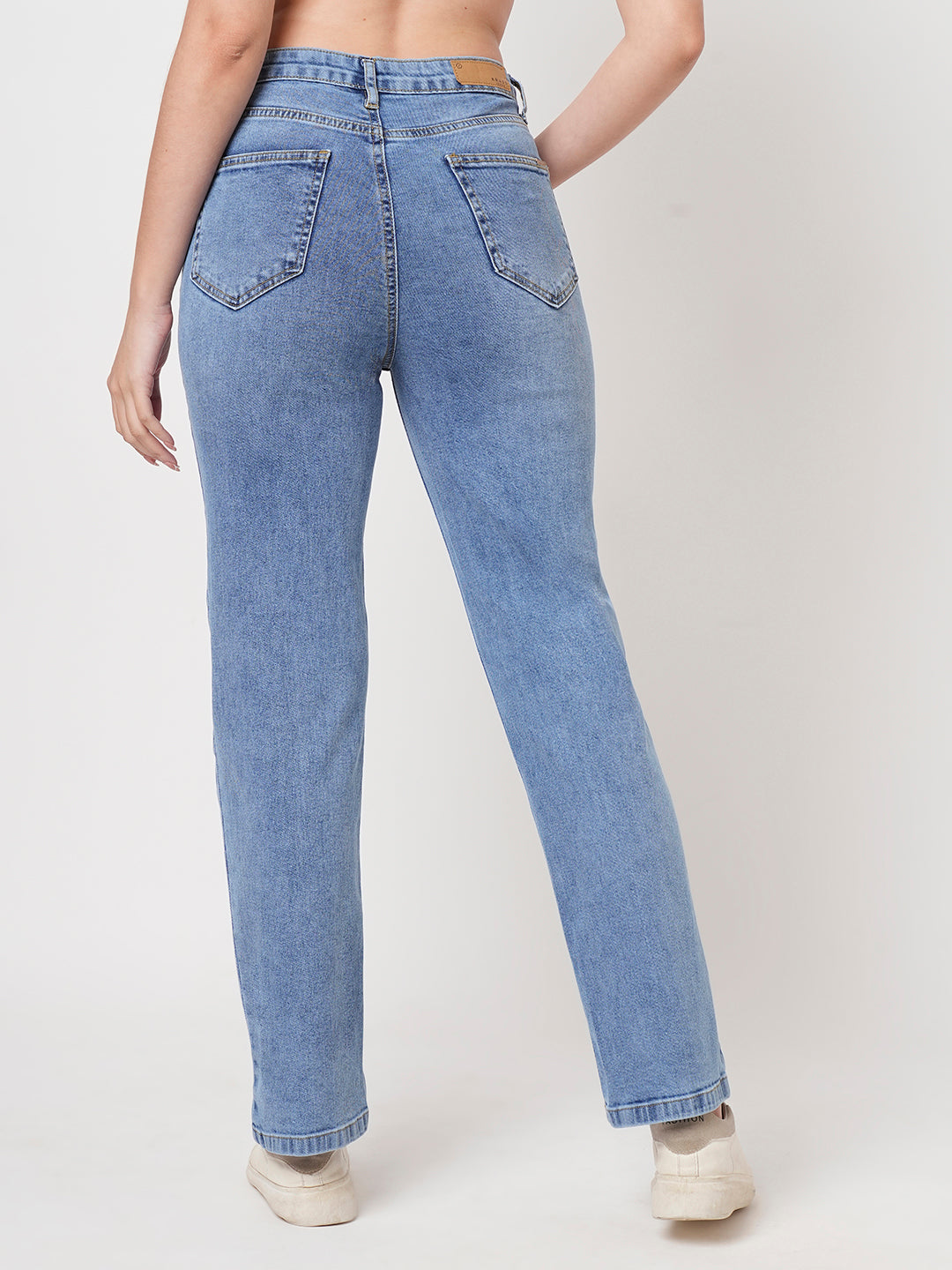Women Blue High-Rise Relax Straight Fit Jeans