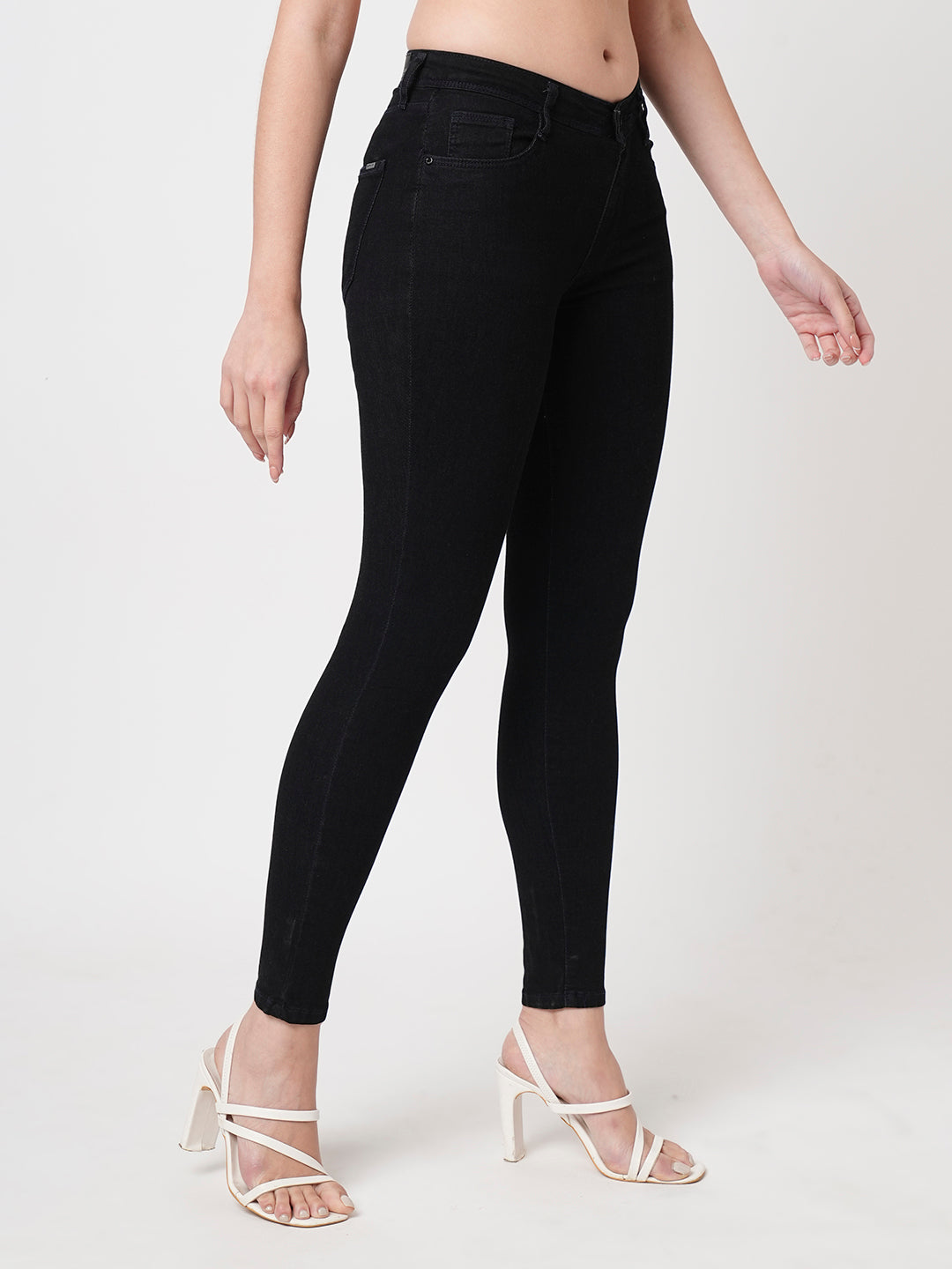 Women Black High-Rise Skinny Jeans