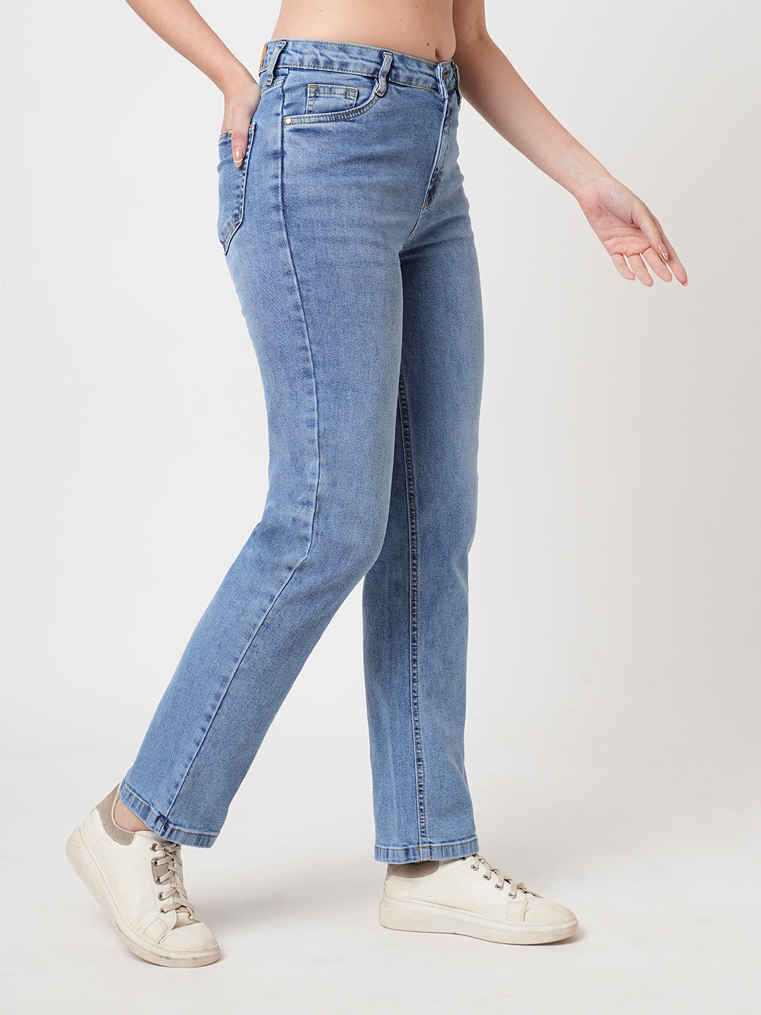Women Blue Relax Straight Jeans