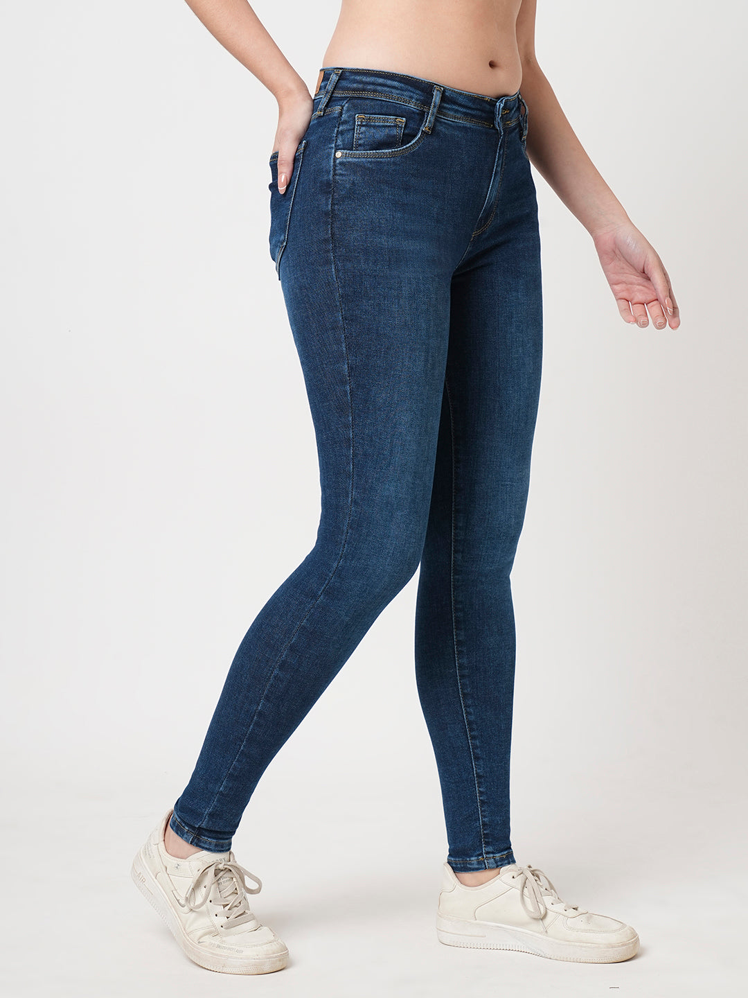 Women Blue High-Rise Skinny Jeans