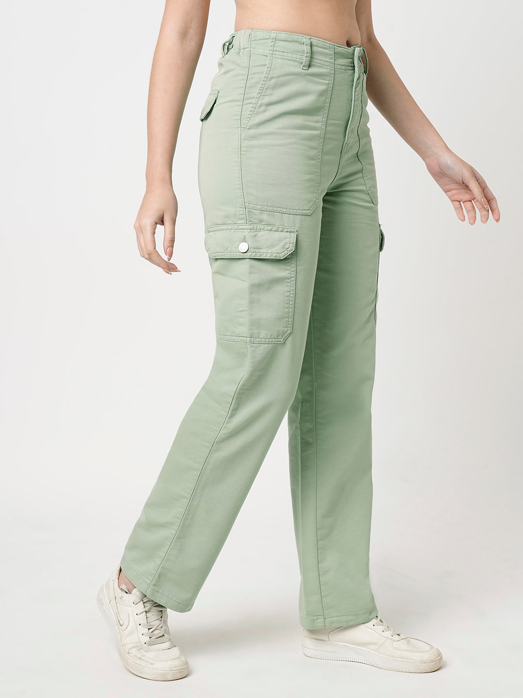 Women Mint High-Rise Cargo