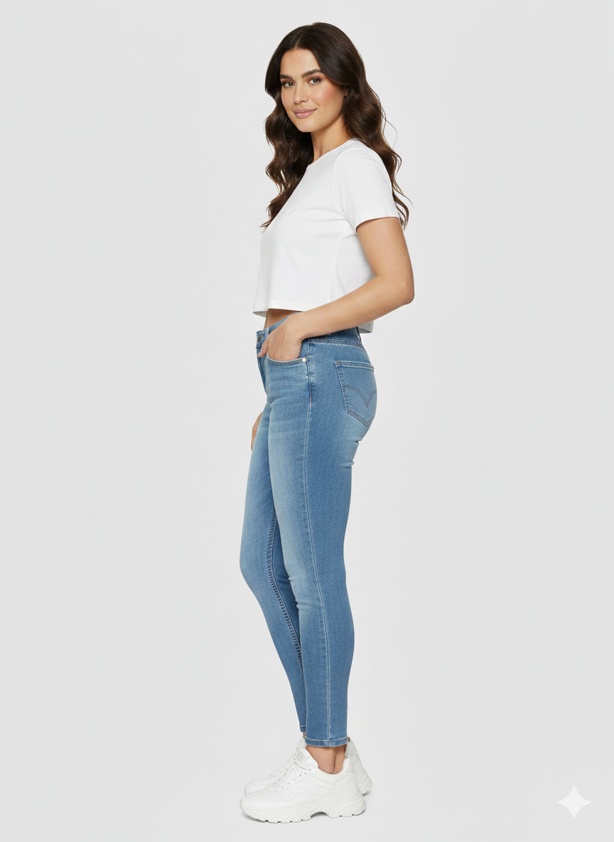 Women Blue High-Rise Slimming Skinny Jeans