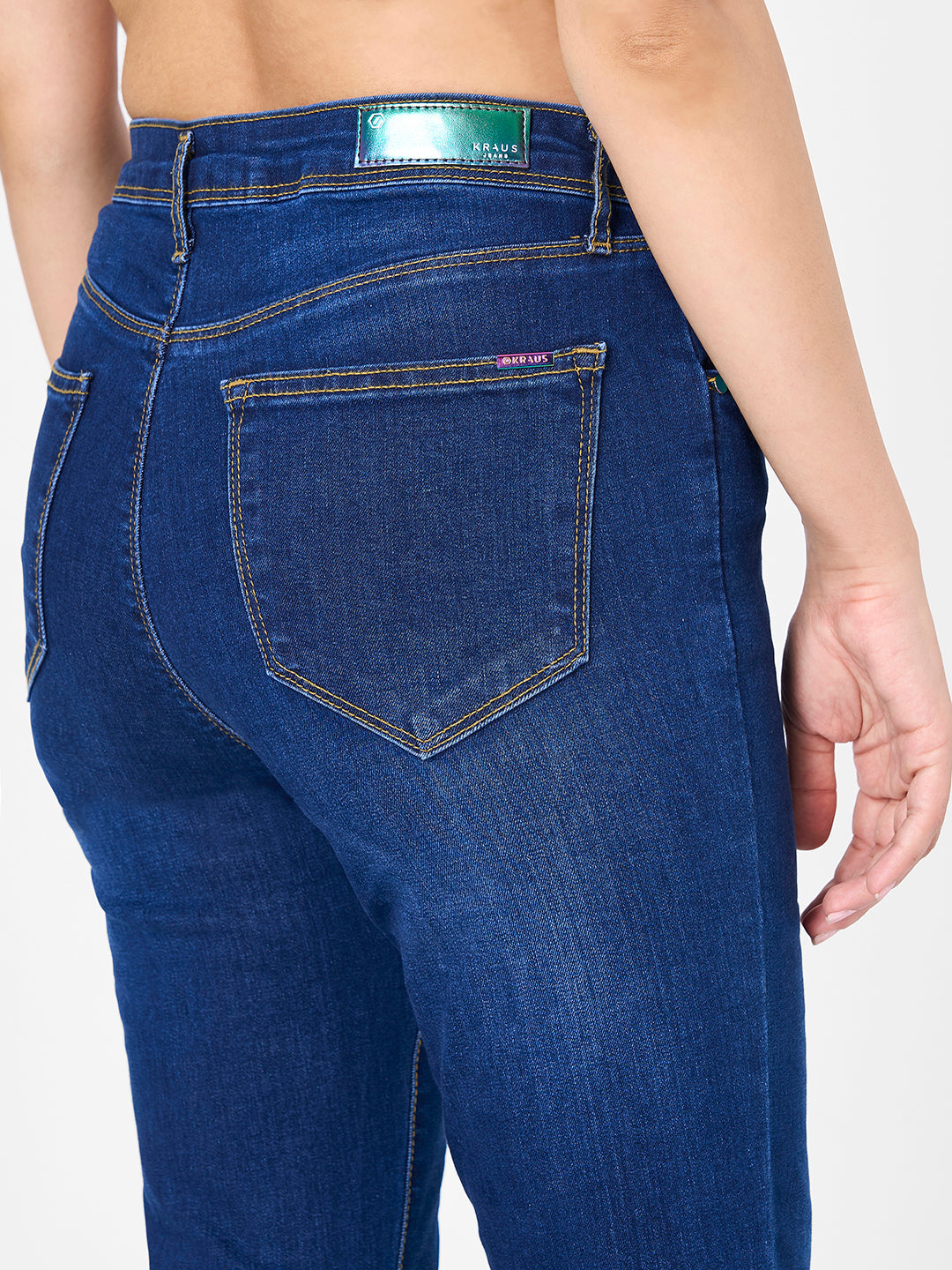 Women Dark Blue High-Rise Flare Jeans
