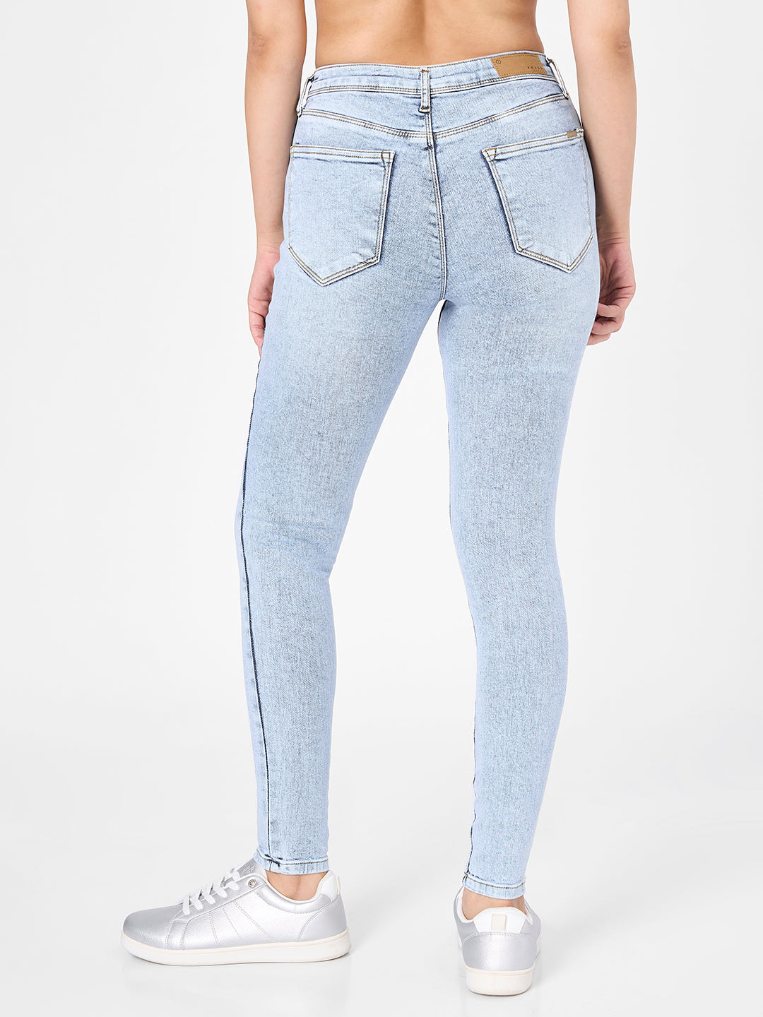 Women Light Blue High-Rise Skinny Jeans