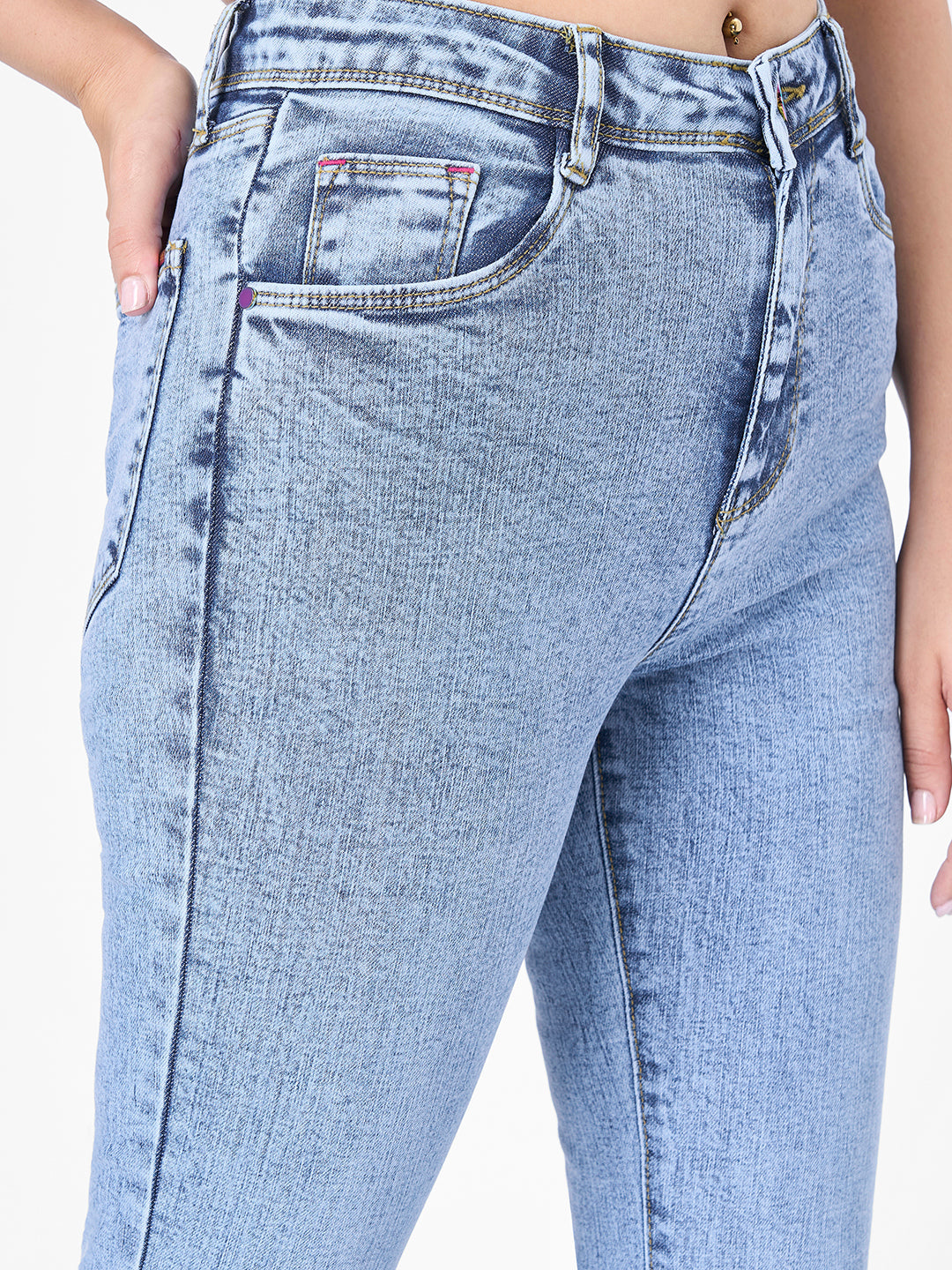 Women Blue High-Rise Flare Jeans