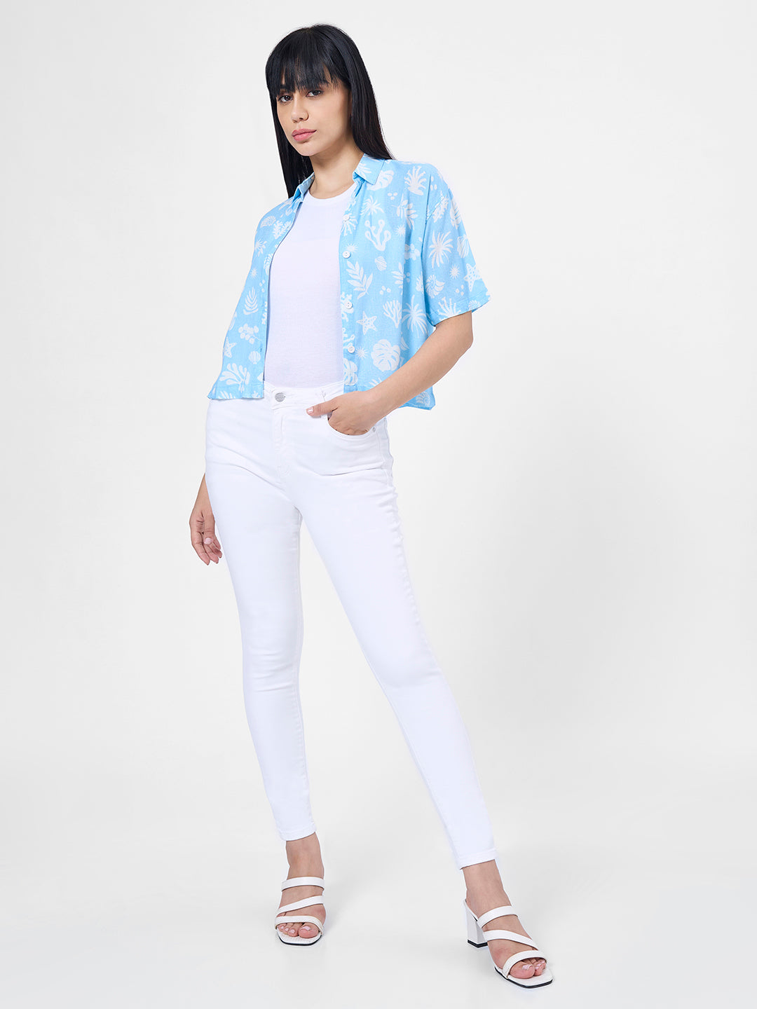 Women White Sky High Skinny Jeans