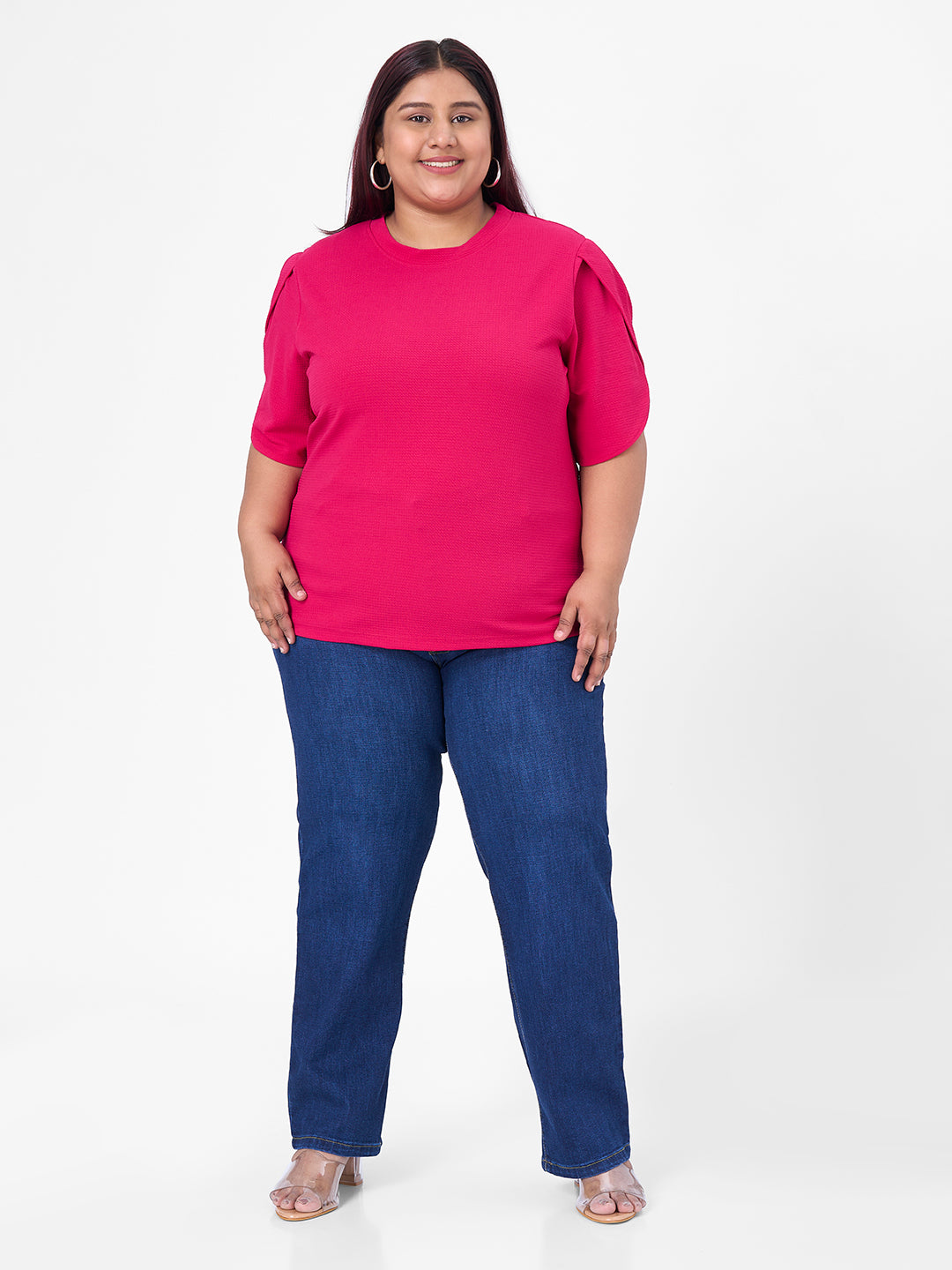 Women Blue High-Rise Slim Straight Fit Jeans