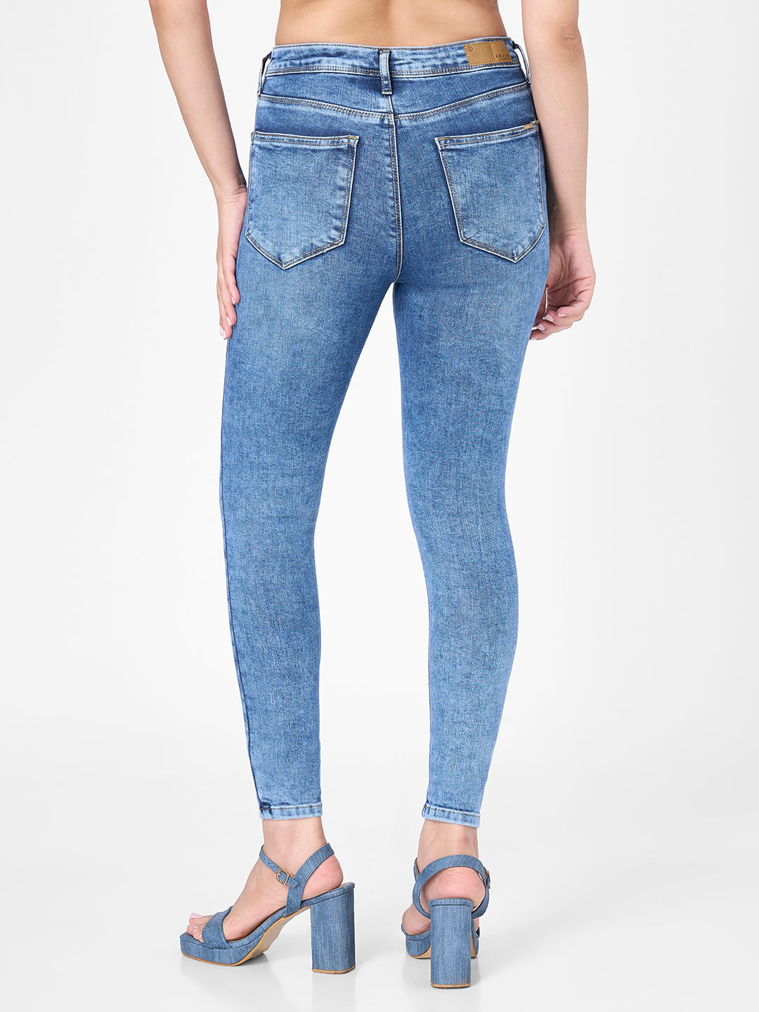Women Blue High-Rise Skinny Jeans