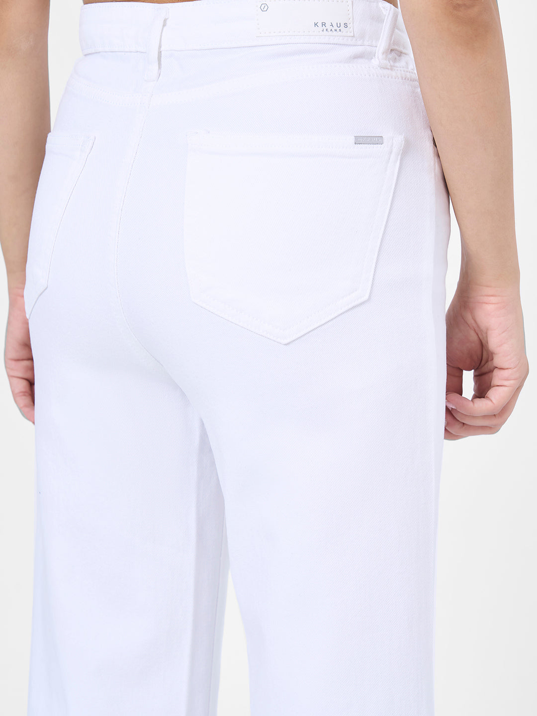 Women White High-Rise Wide Leg Jeans