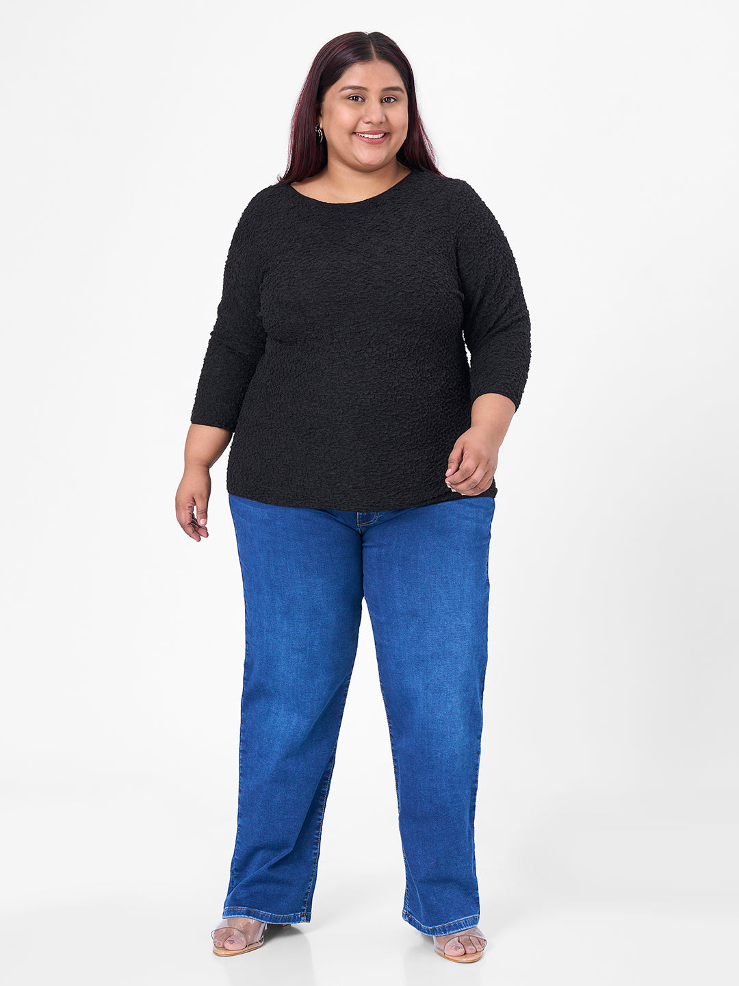 Women Blue High-Rise Slim Straight Fit Jeans