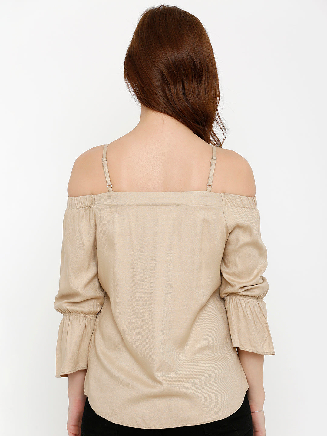 Women Beige Slim Top