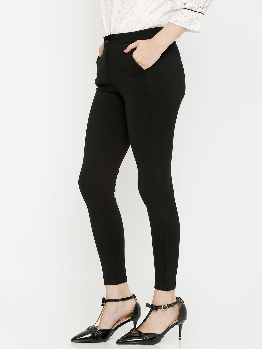 Black Slim Fit Treggings