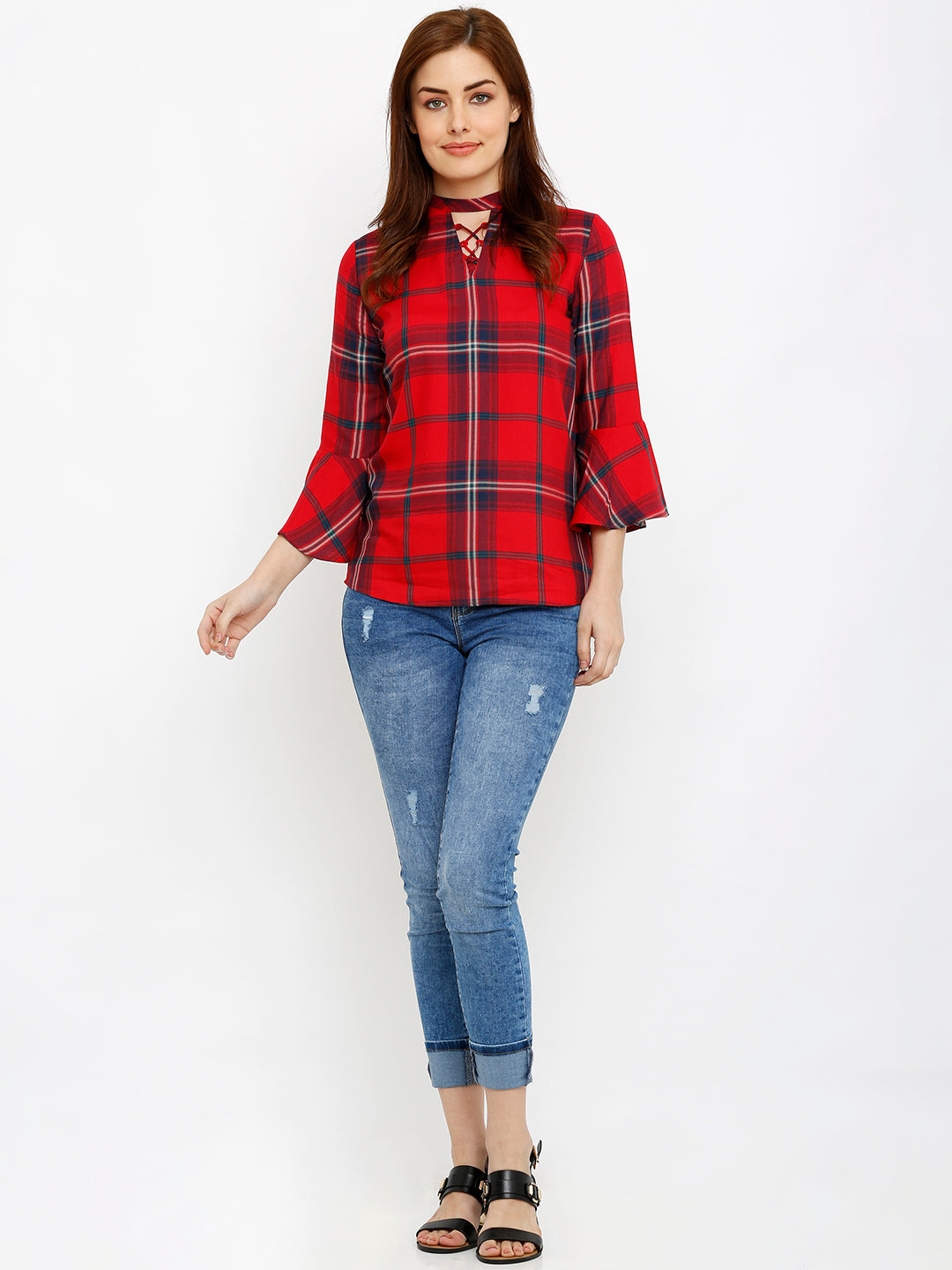 Women Red Slim Top