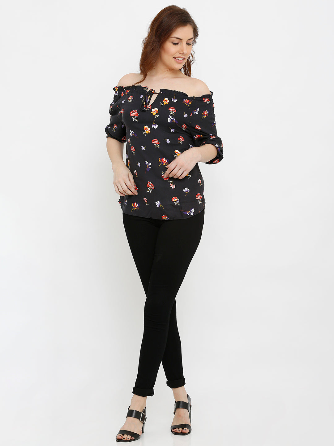 Women Black Striped Top