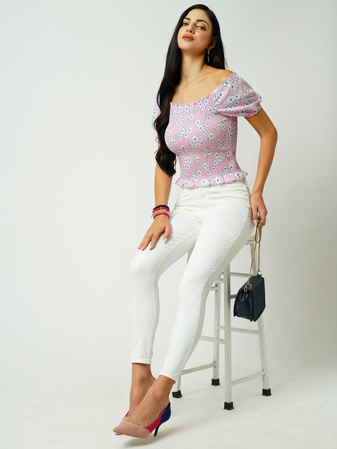 Women Floral Print Crop Top