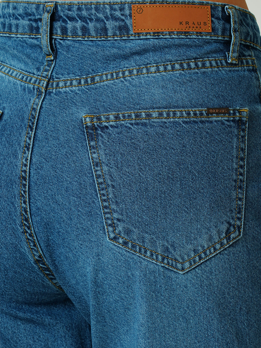 Women Dark Blue High-Rise Relax Straight Fit Jeans