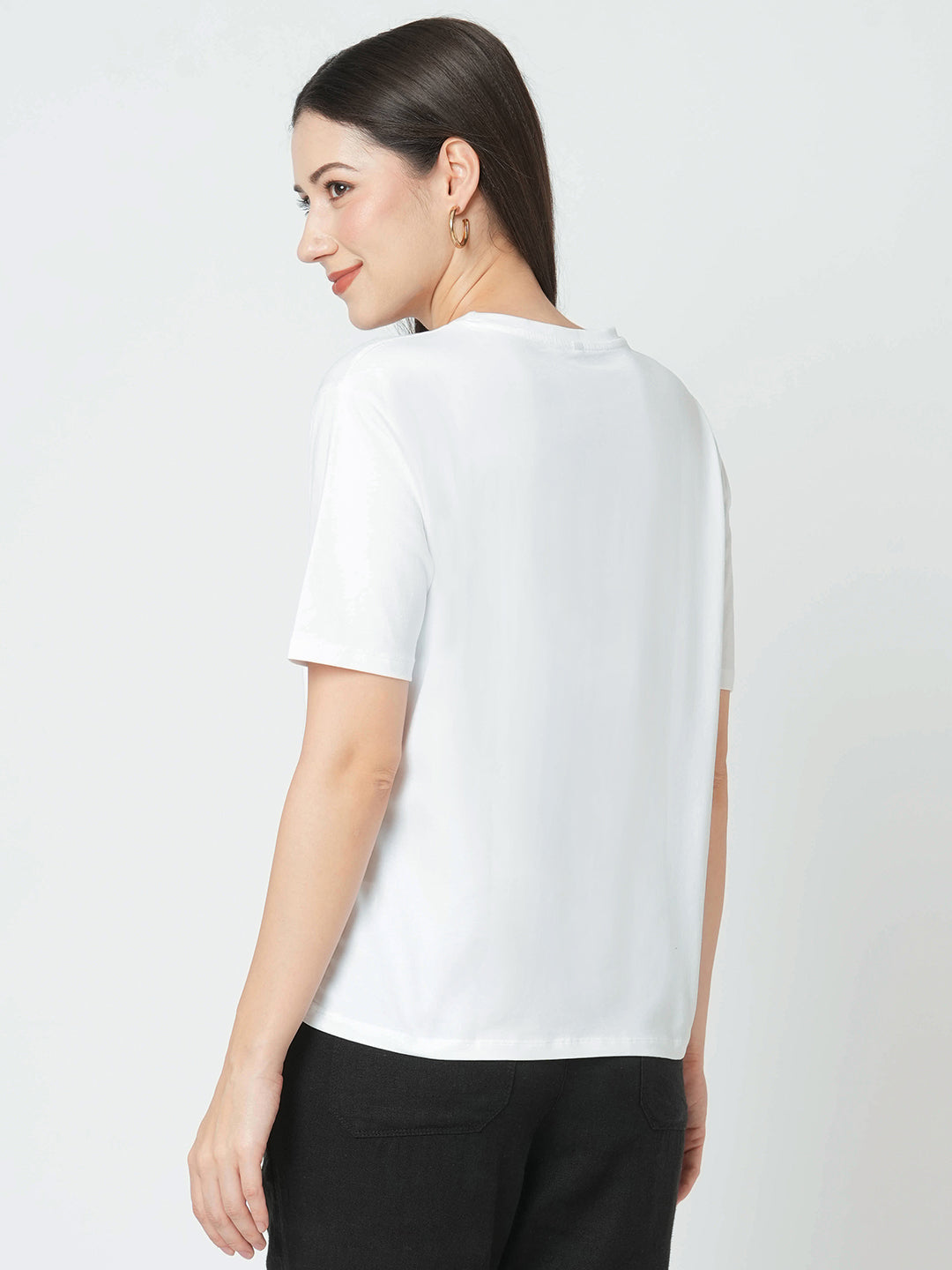 Women White Boxy Graphic Tees