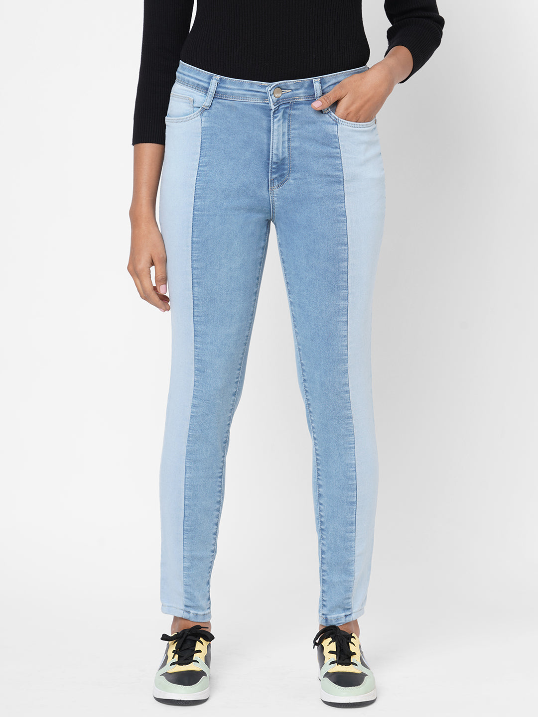 Women Blue High-Rise Skinny Jeans