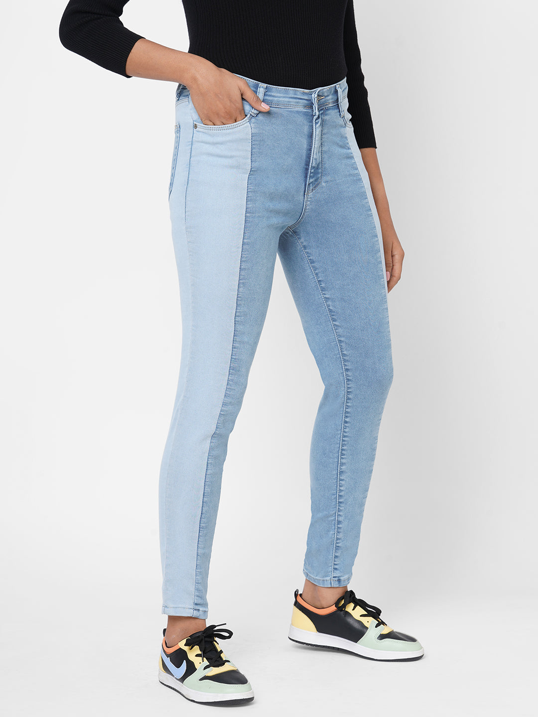Women Blue High-Rise Skinny Jeans