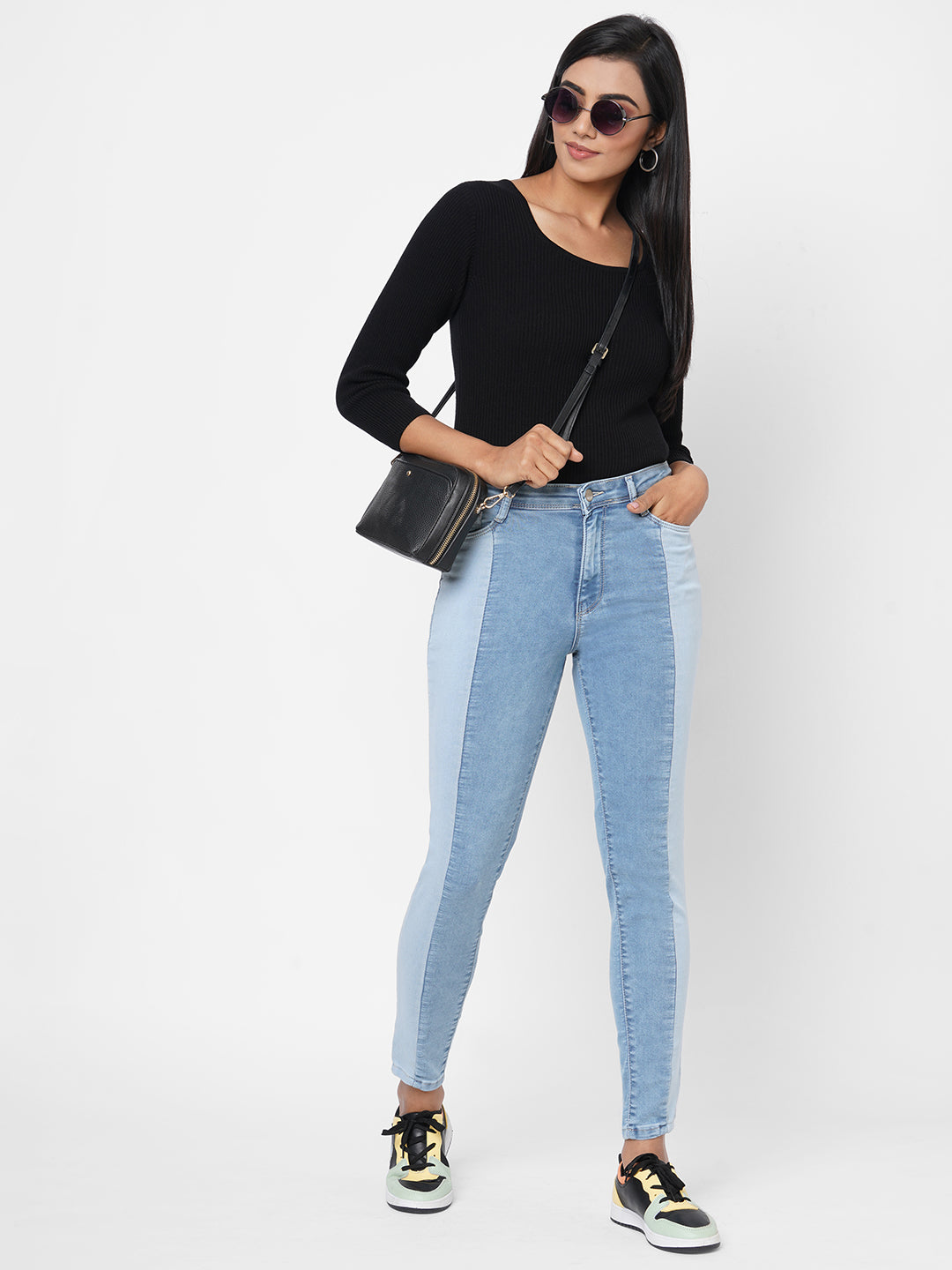 Women Blue High-Rise Skinny Jeans